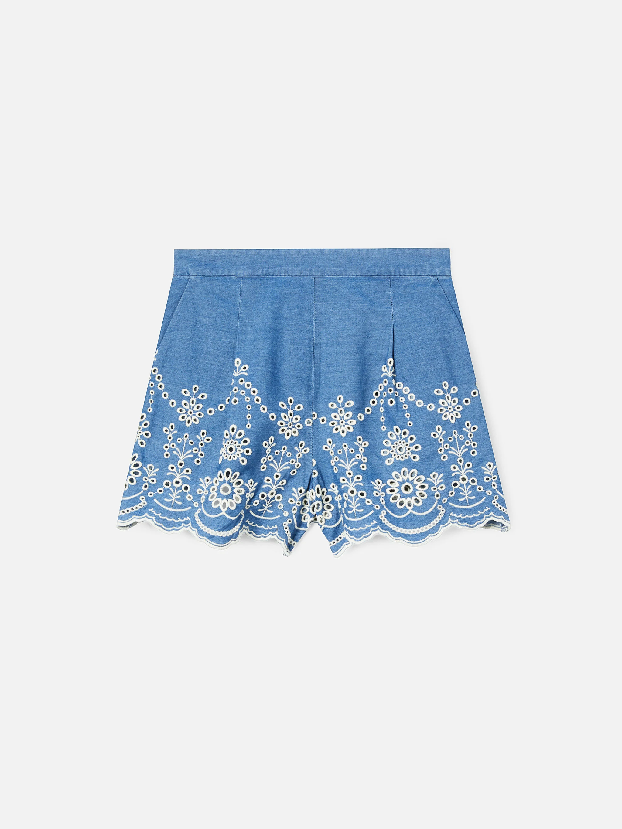 Short Amani in chambray con ricamo - Image 5