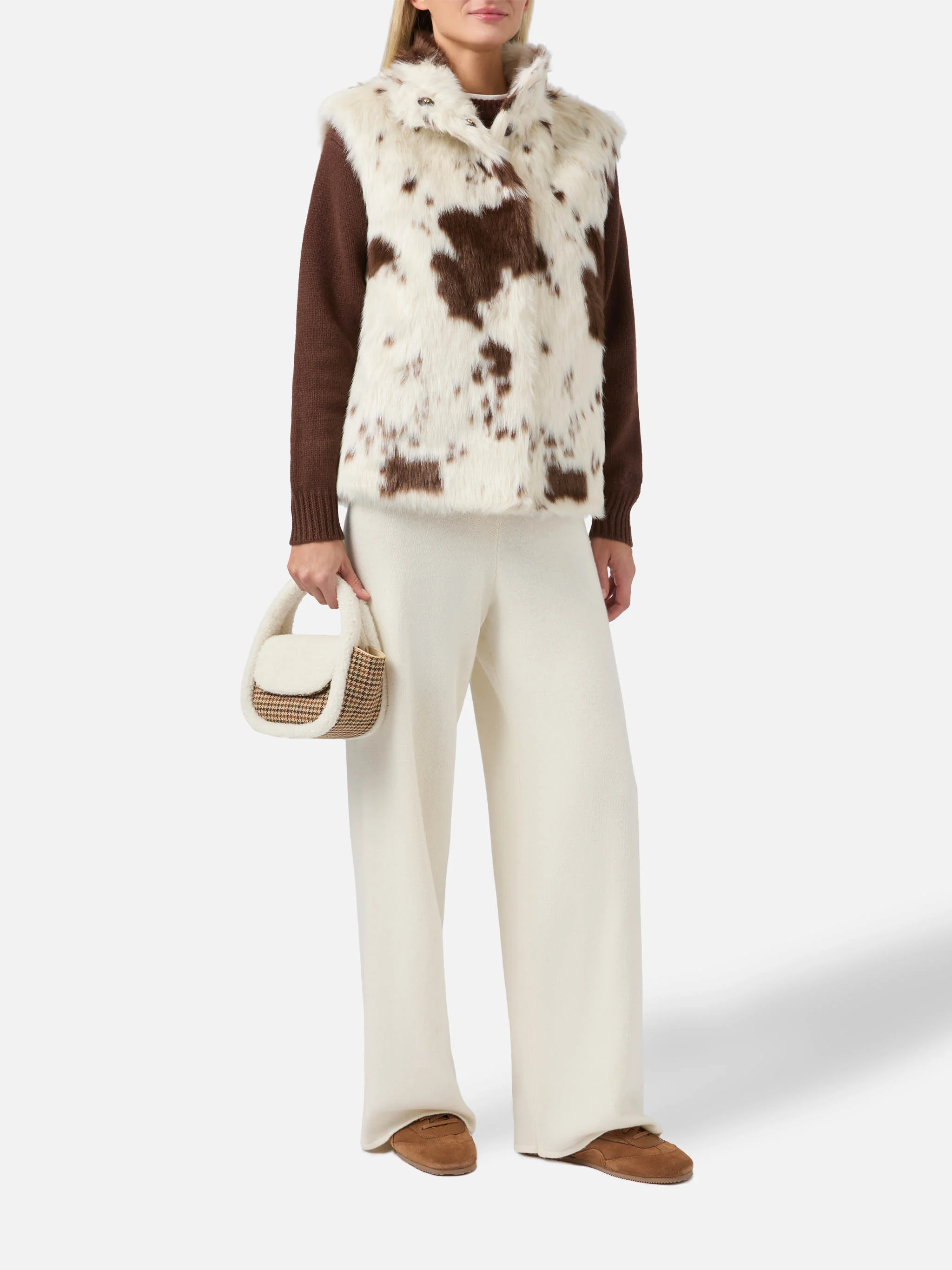Gilet Ambre in faux fur con stampa muccata - Image 2