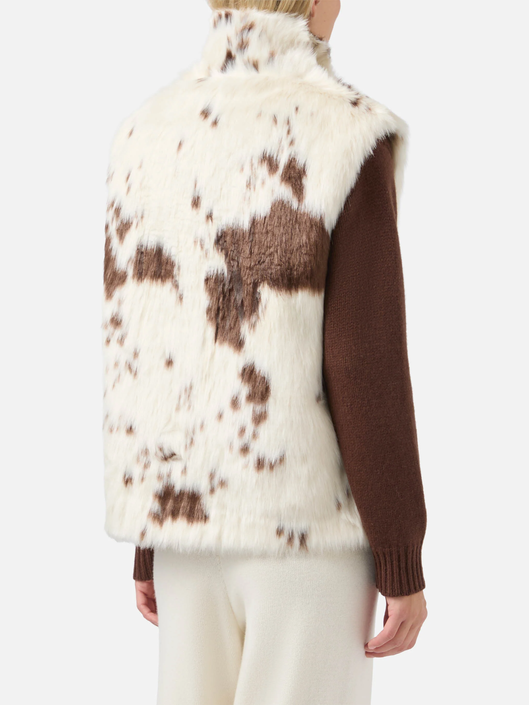 Gilet Ambre in faux fur con stampa muccata - Image 4