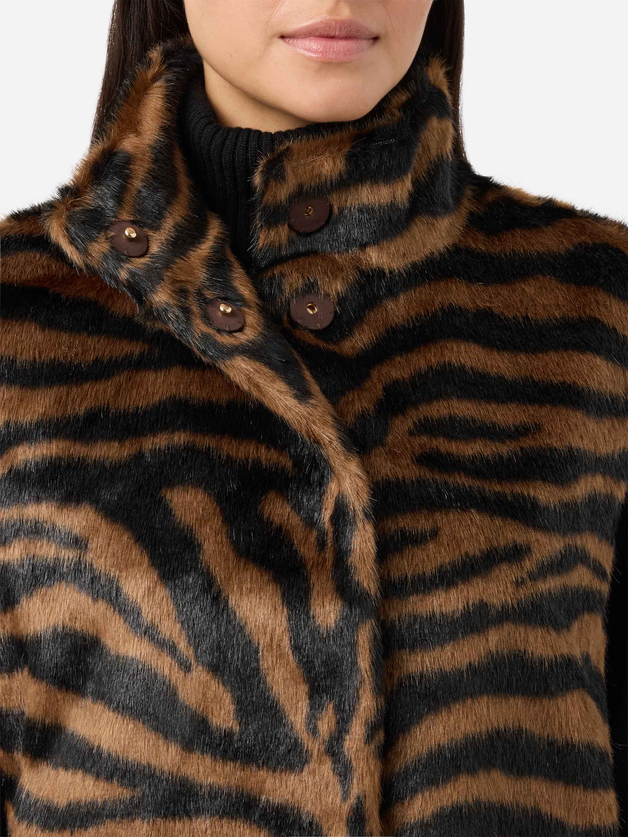 Gilet Ambre in faux fur con stampa zebrata - Image 3