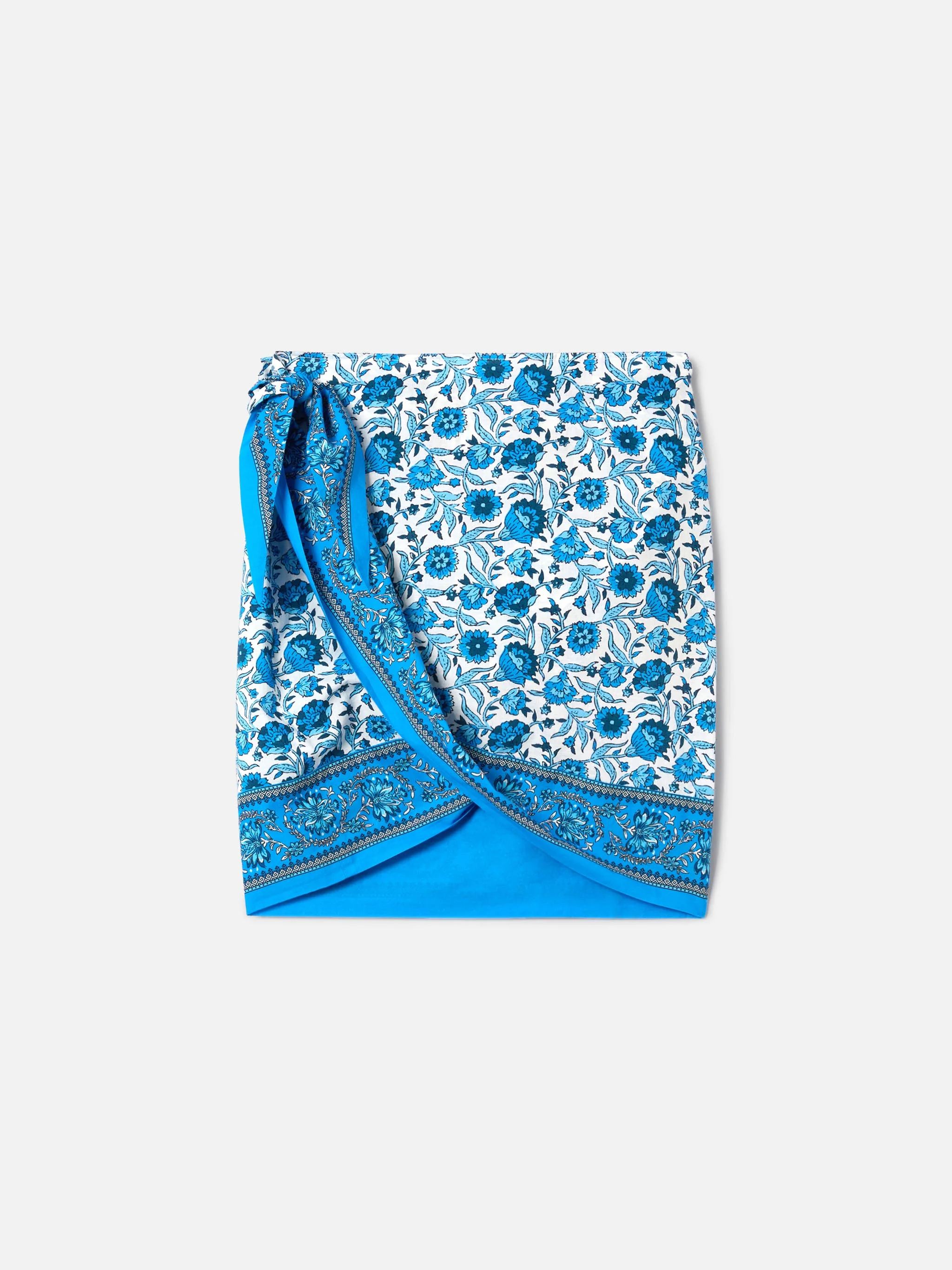 Gonna pareo Angie in voile con stampa batik floreale - Image 5
