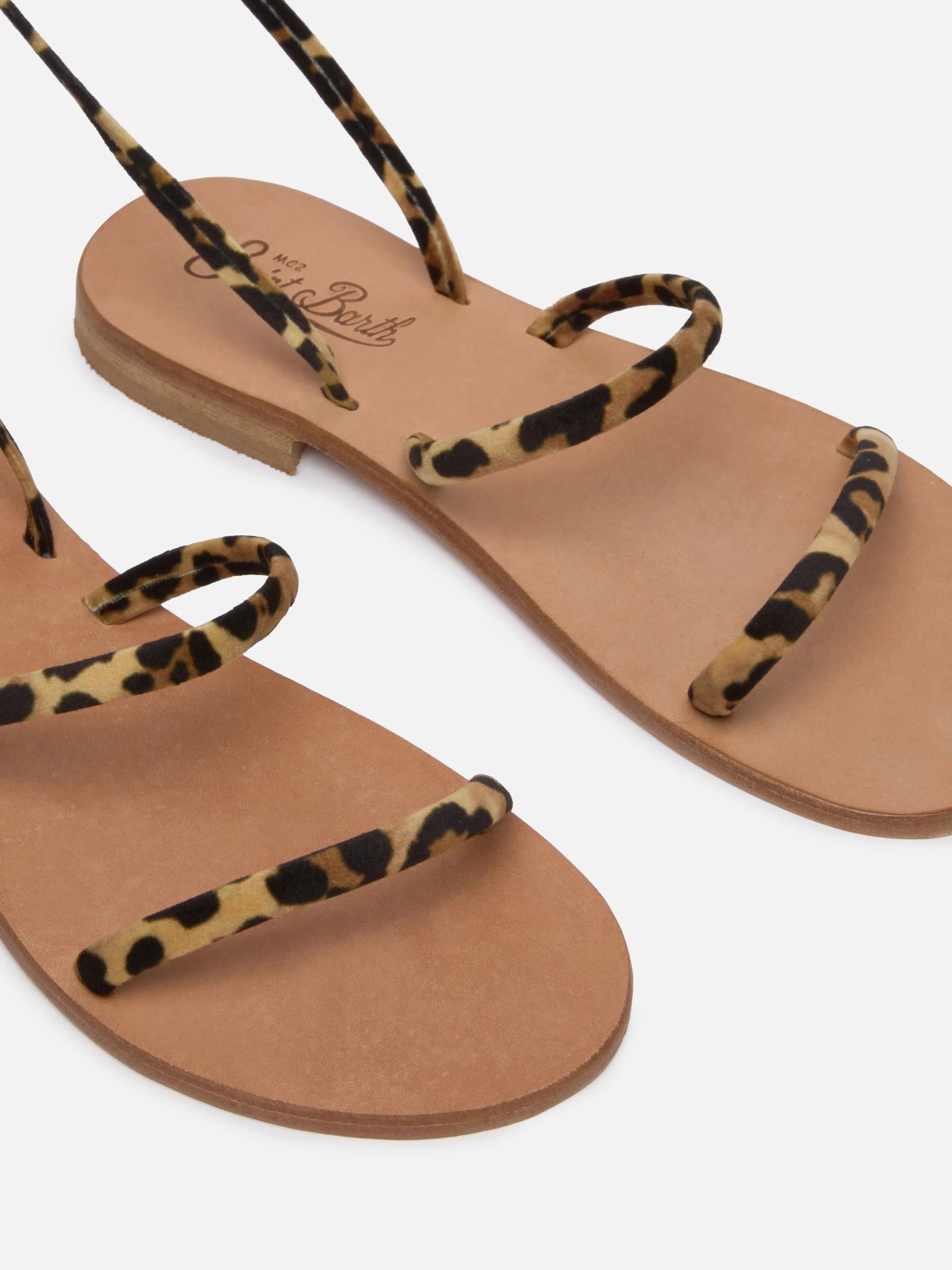 Wrap Flat Sandals con stampa animalier - Image 3