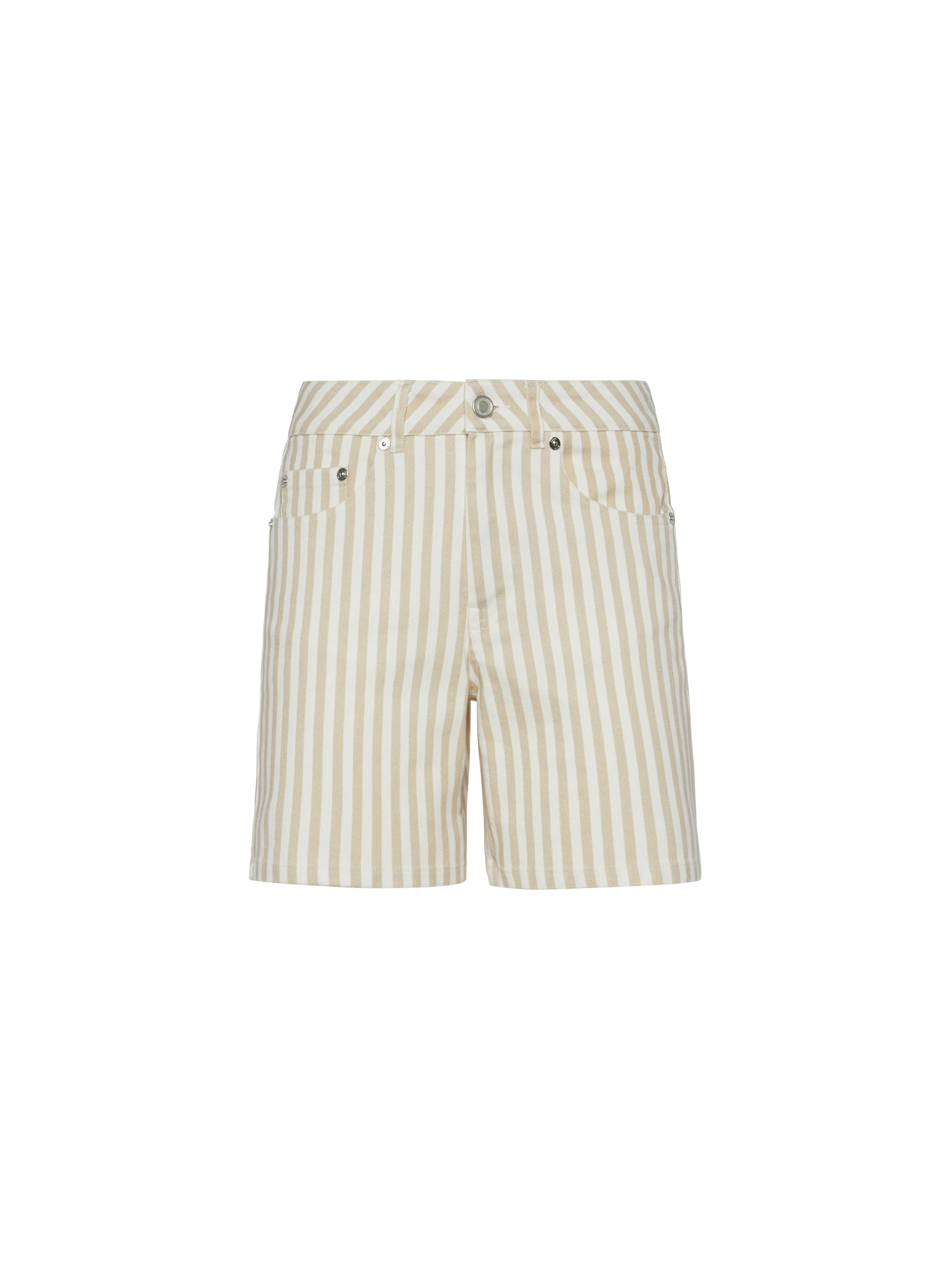 Cancun bermuda in denim con stampa a righe beige - Image 4
