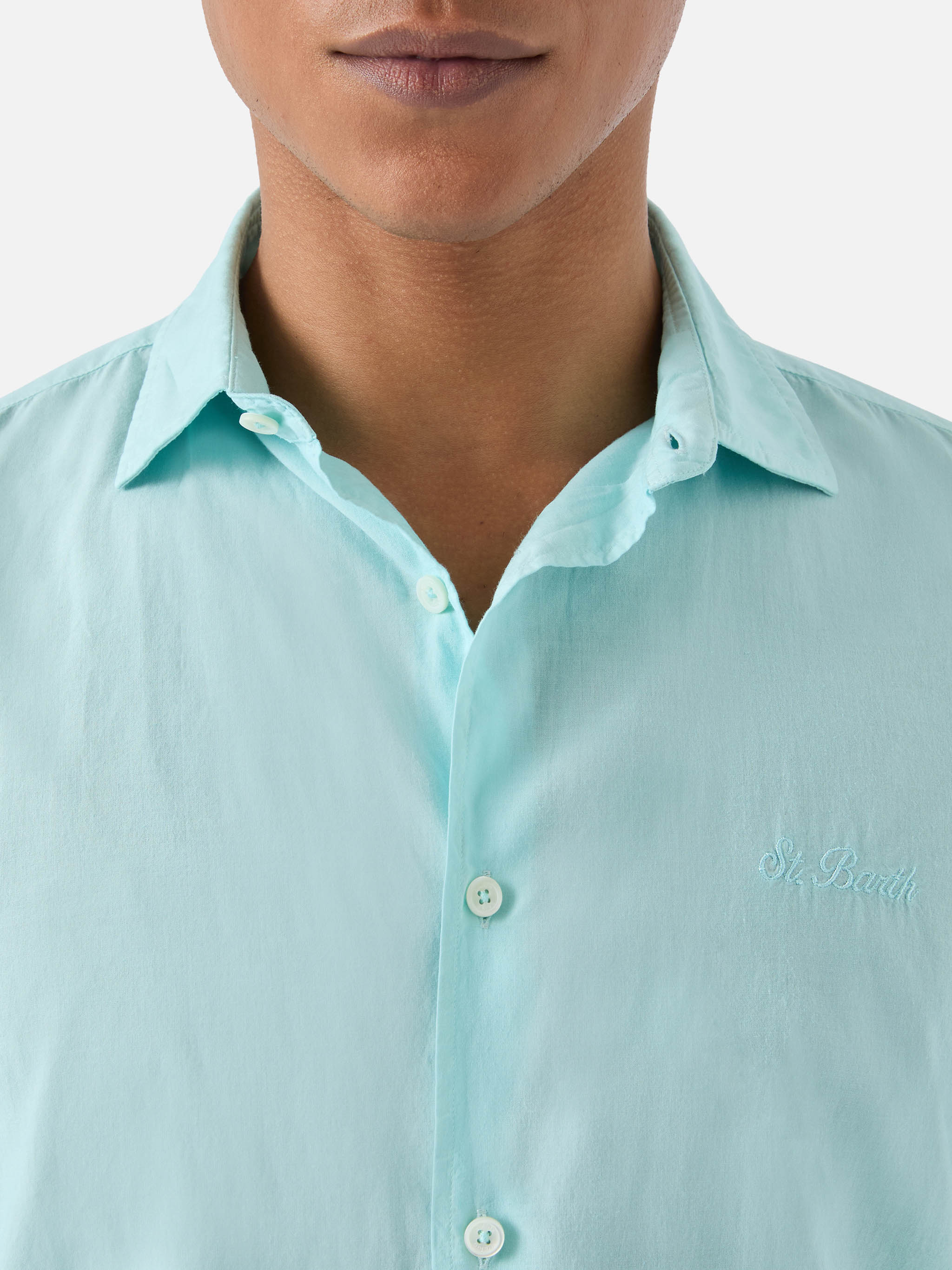 Camicia Chemise Ice in voile di cotone verde acqua - Image 2