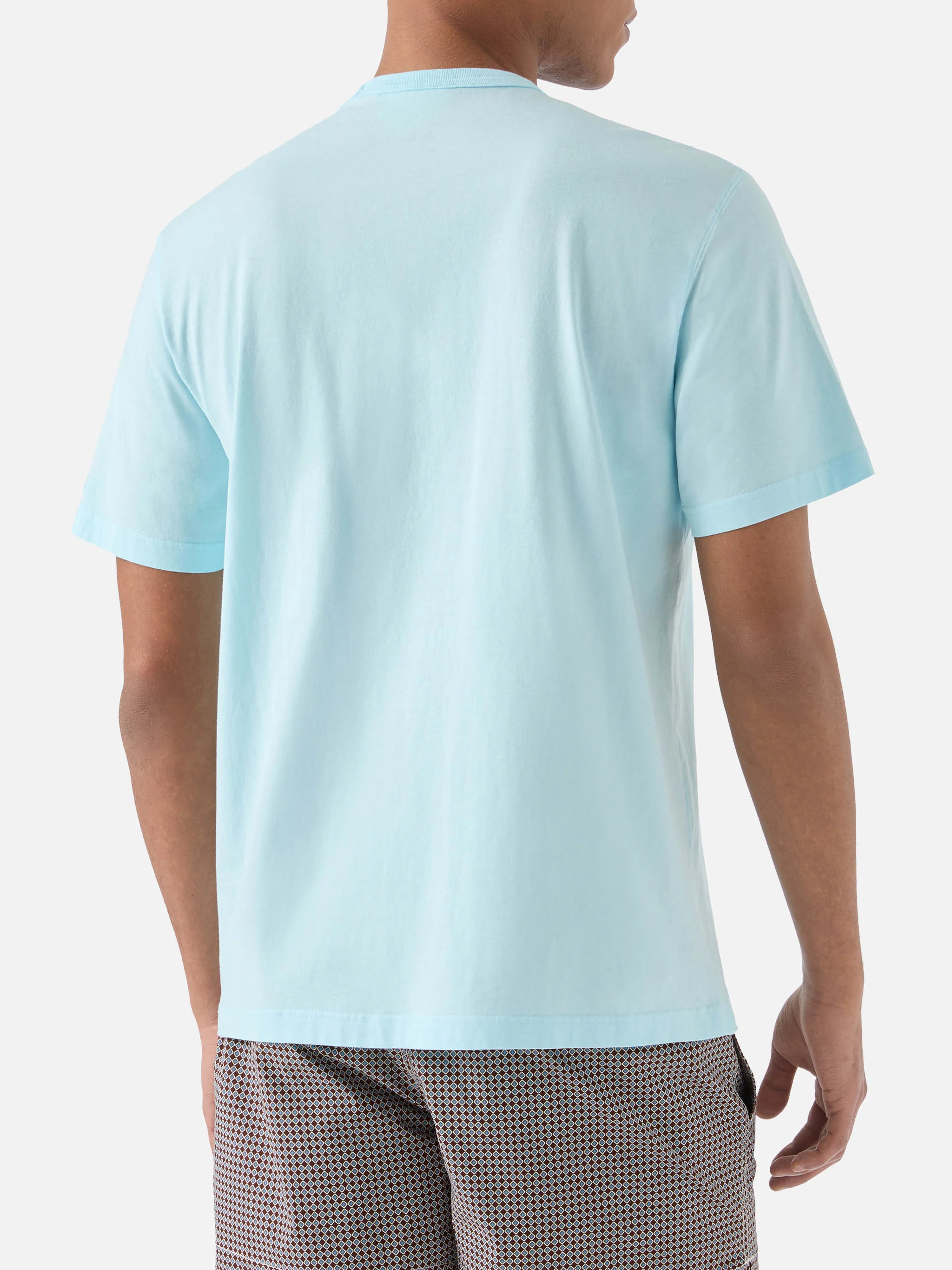 T-shirt Dover verde acqua in cotone con ricamo logo - Image 4