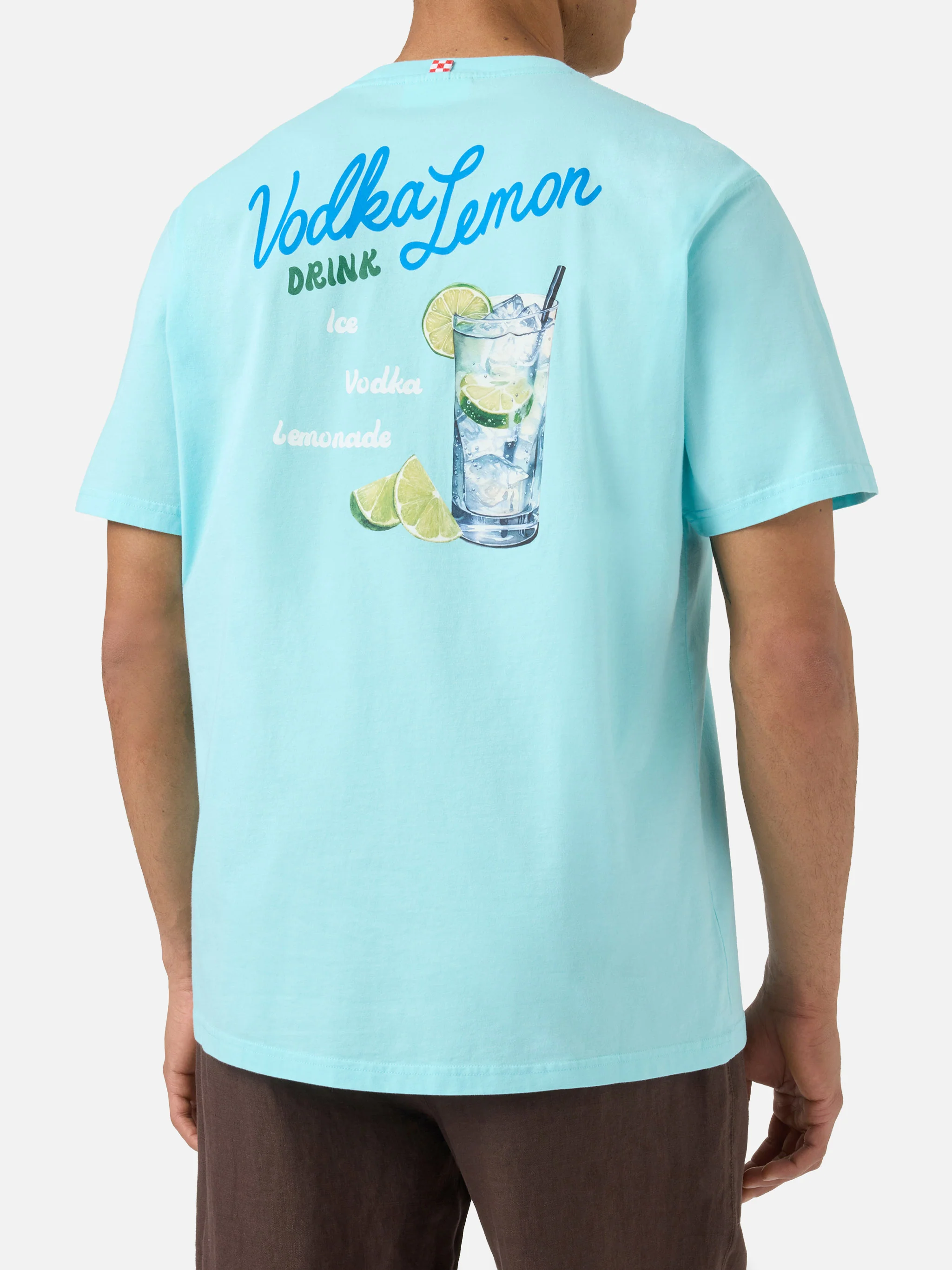 T-shirt Portland verde acqua con illustrazione Vodka Lemon Drink - Image 4