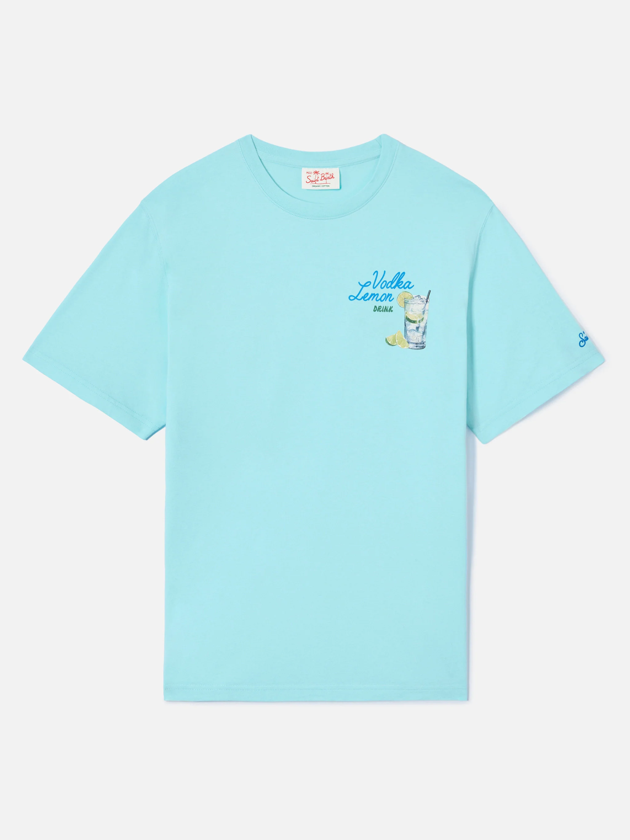 T-shirt Portland verde acqua con illustrazione Vodka Lemon Drink - Image 5