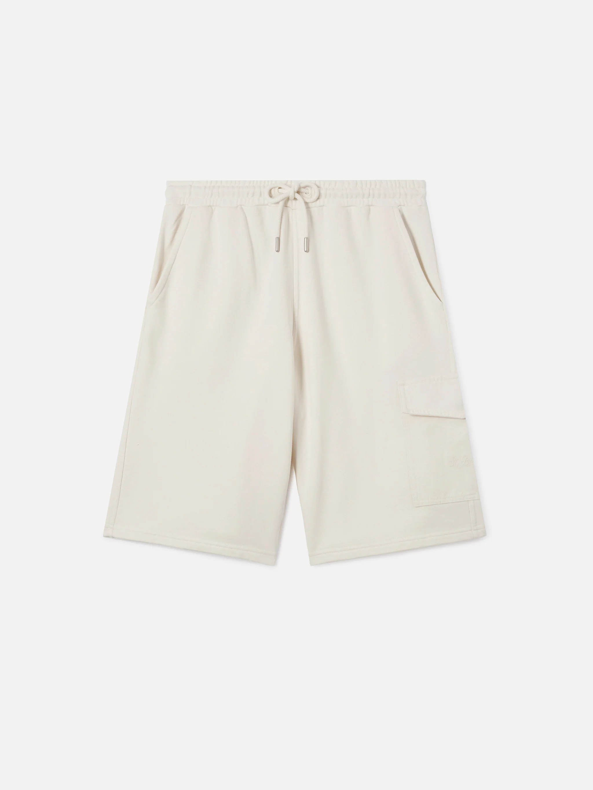Bermuda Argo in cotone crema con tasca cargo - Image 5