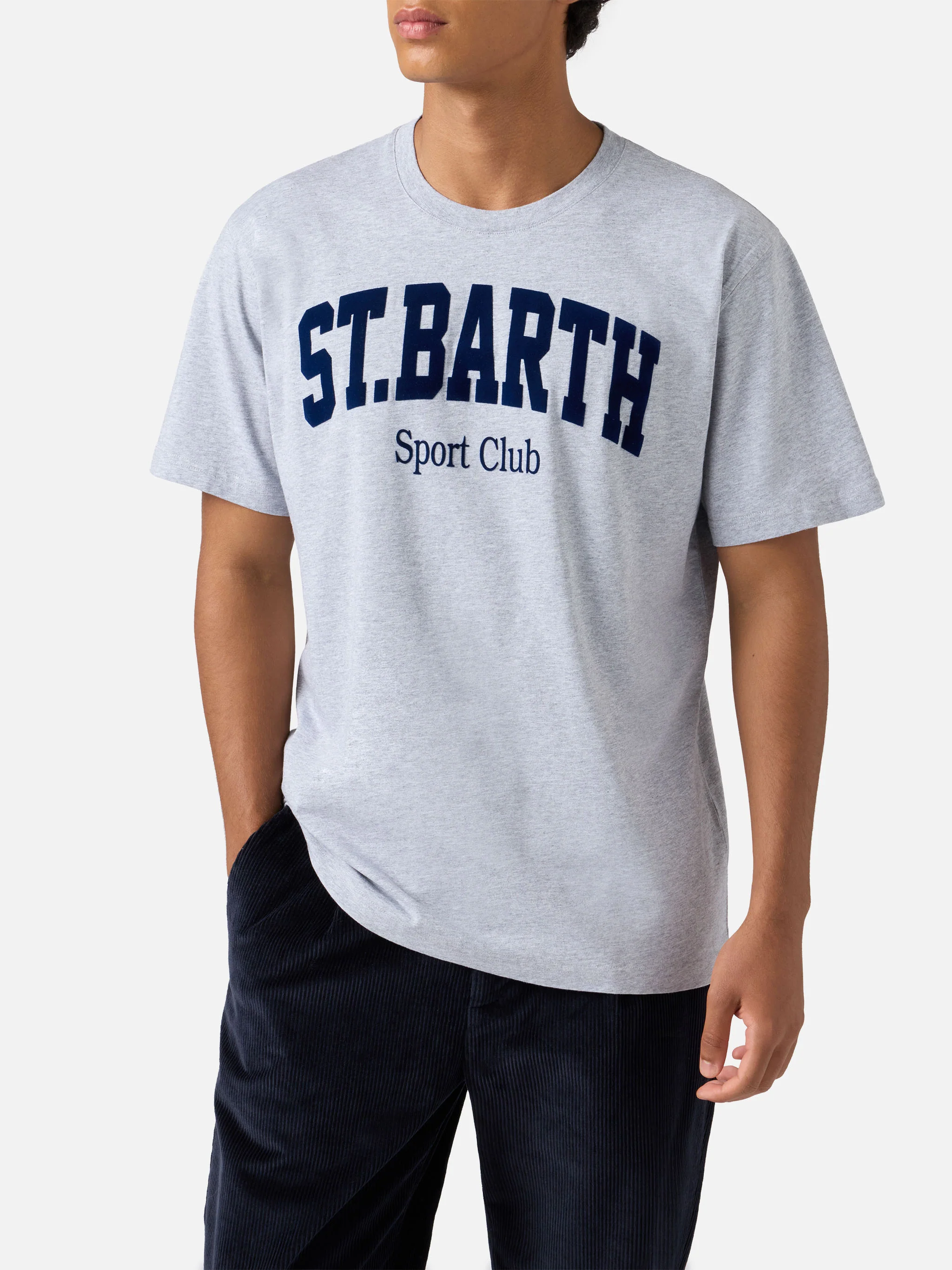 T-shirt Arnott in cotone blu con stampa flock  St. Barth Sport Club - Image 2