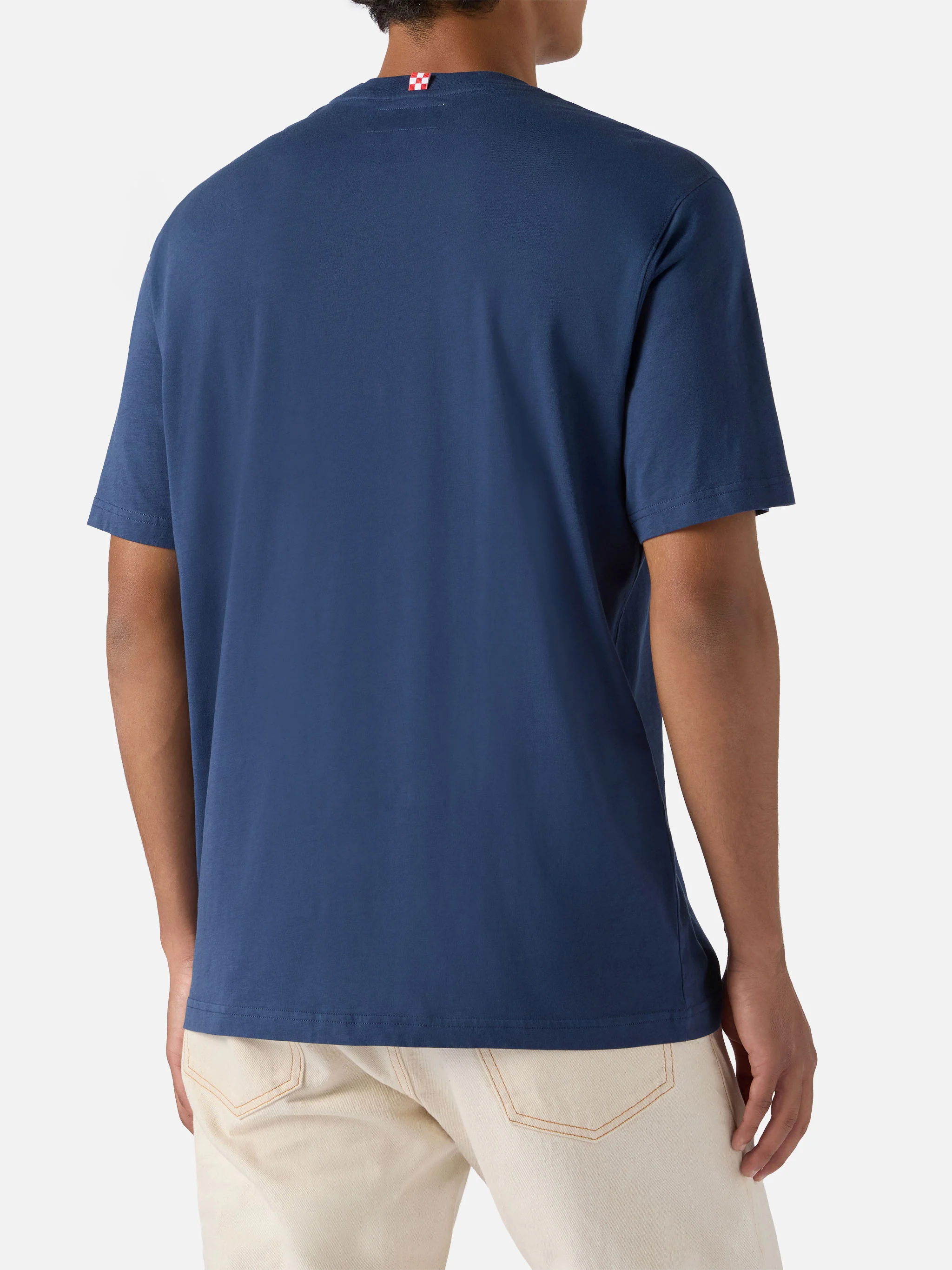 T-shirt Arnott in cotone blu con stampa St. Barth Sport Club - Image 4