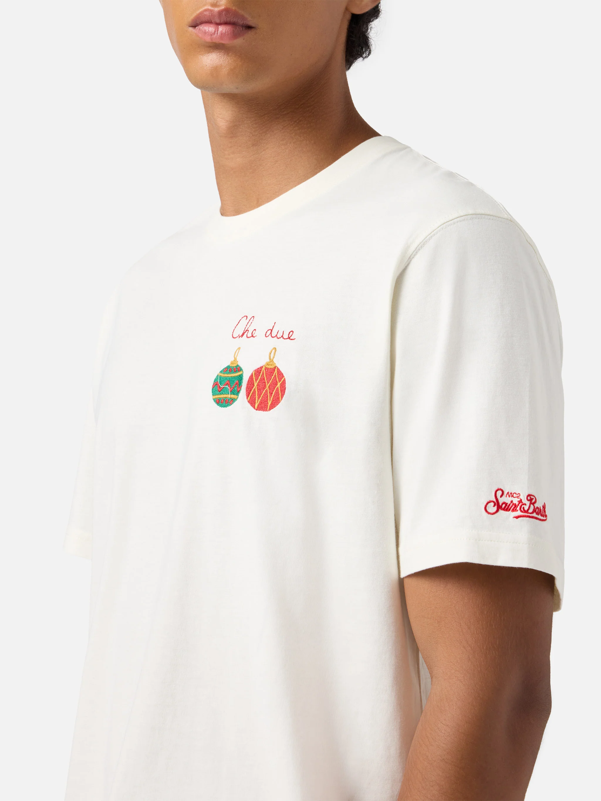 T-shirt Arnott in cotone bianco con ricamo Che Due… - Image 2