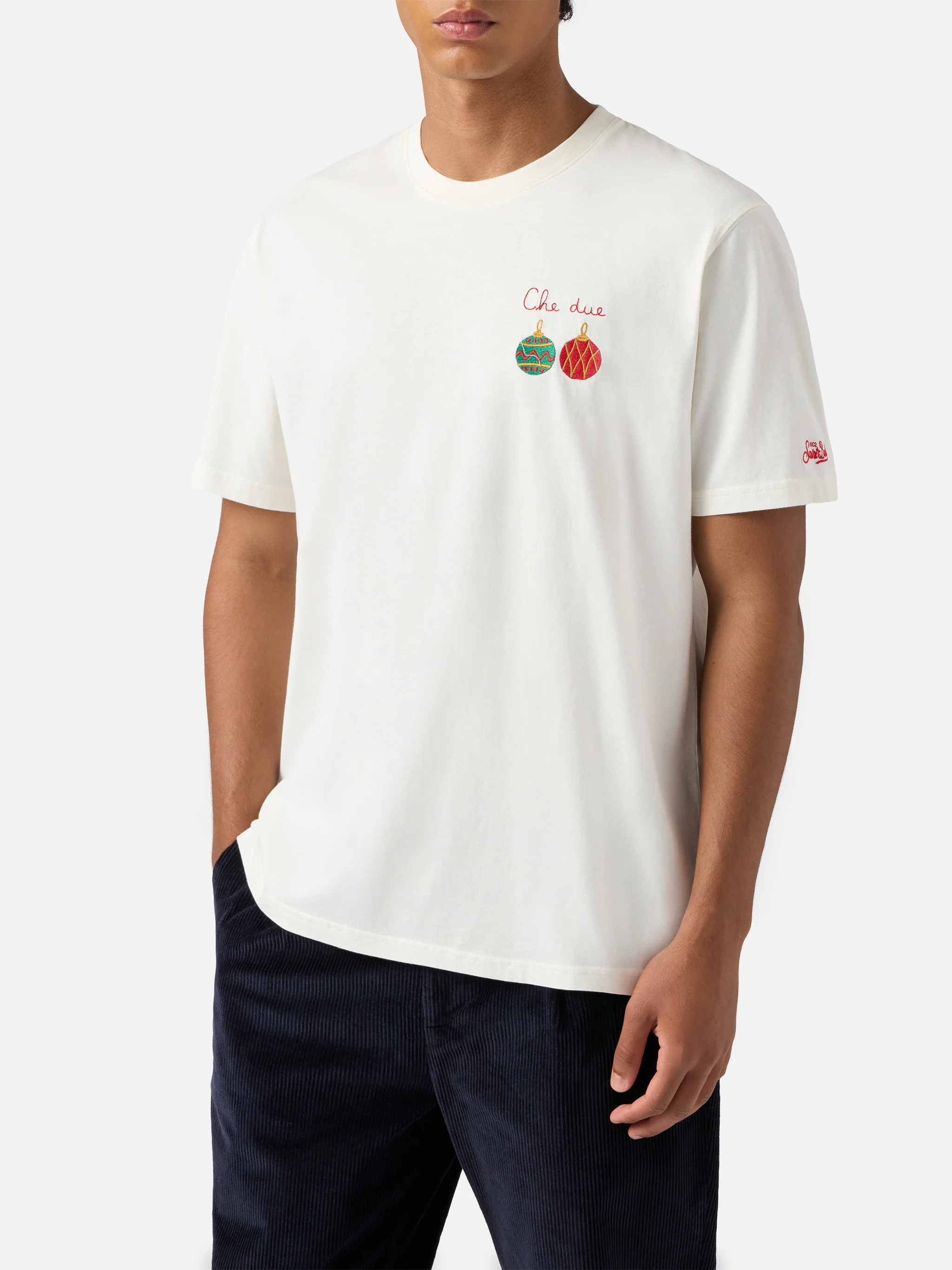 T-shirt Arnott in cotone bianco con ricamo Che Due… - Image 3
