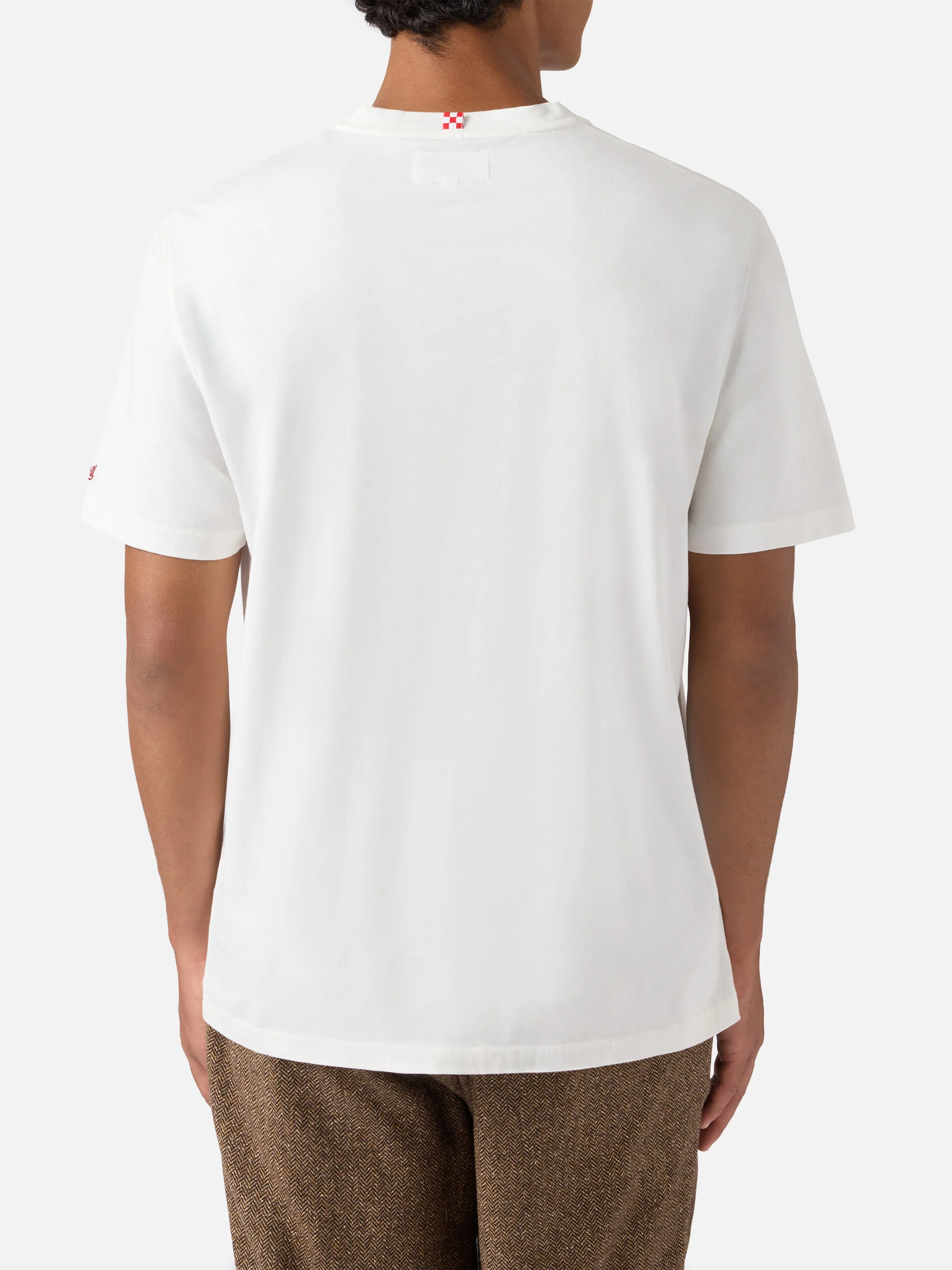 T-shirt Arnott in cotone bianco con ricamo Famolo Strano - Image 4