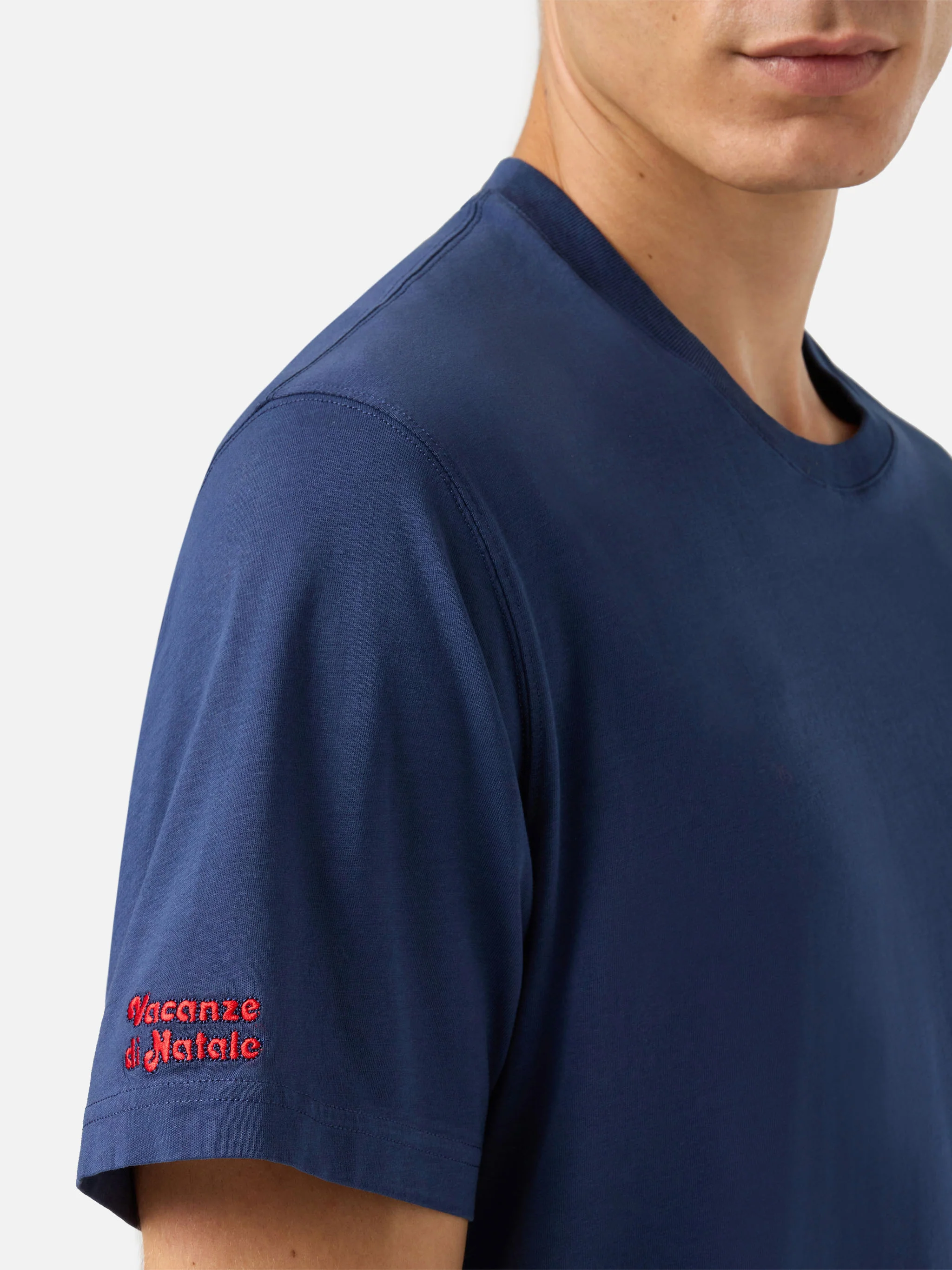T-shirt Arnott Warm in cotone invernale blu con ricamo Bel temp… | VACANZE DI NATALE SPECIAL EDITION - Image 4