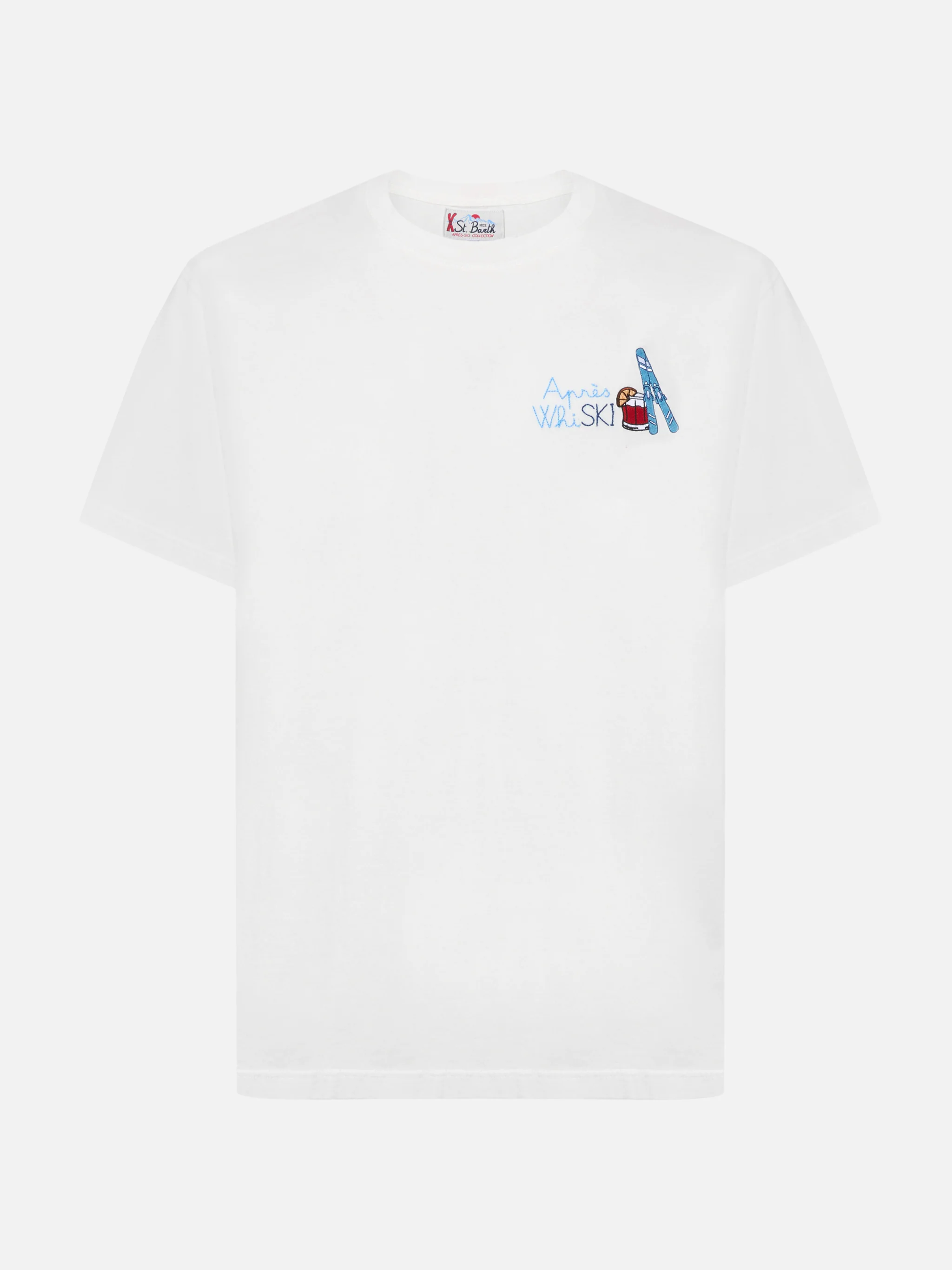 T-shirt Arnott Warm in cotone invernale bianco con ricamo Après Ski - Image 4