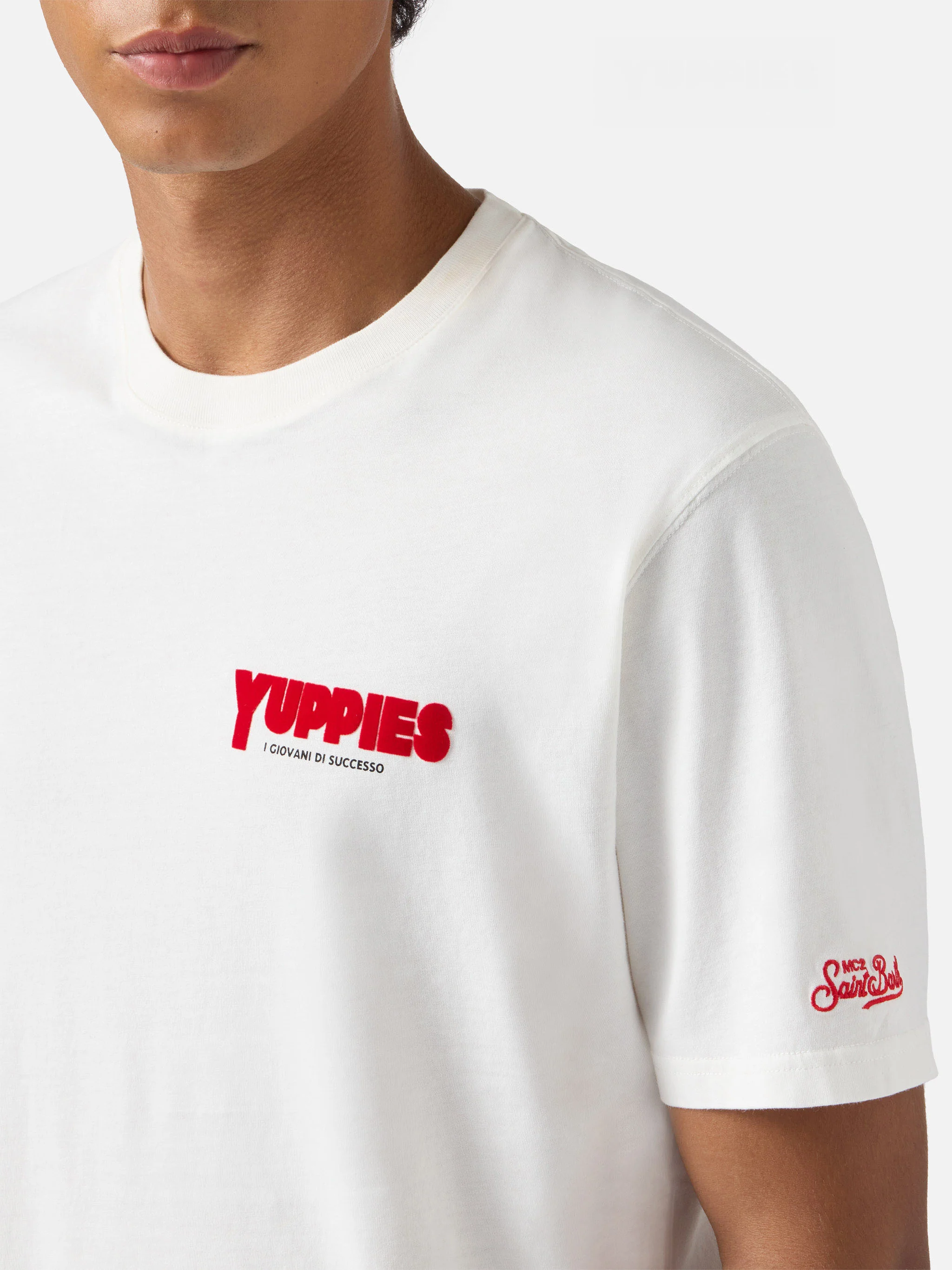 T-shirt Arnott Warm in cotone invernale bianco con stampa Yuppies | YUPPIES SPECIAL EDITION - Image 2