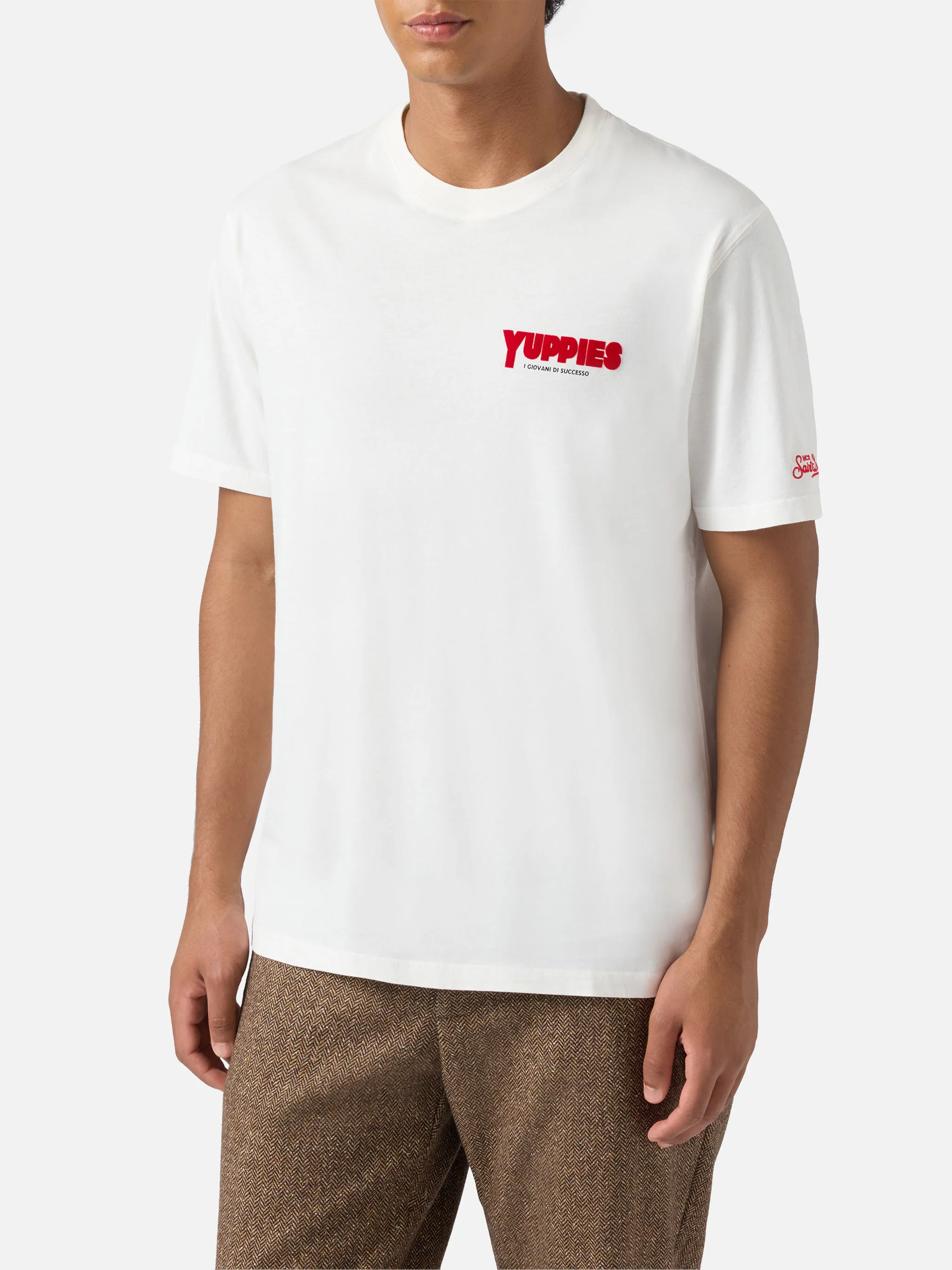 T-shirt Arnott Warm in cotone invernale bianco con stampa Yuppies | YUPPIES SPECIAL EDITION - Image 4