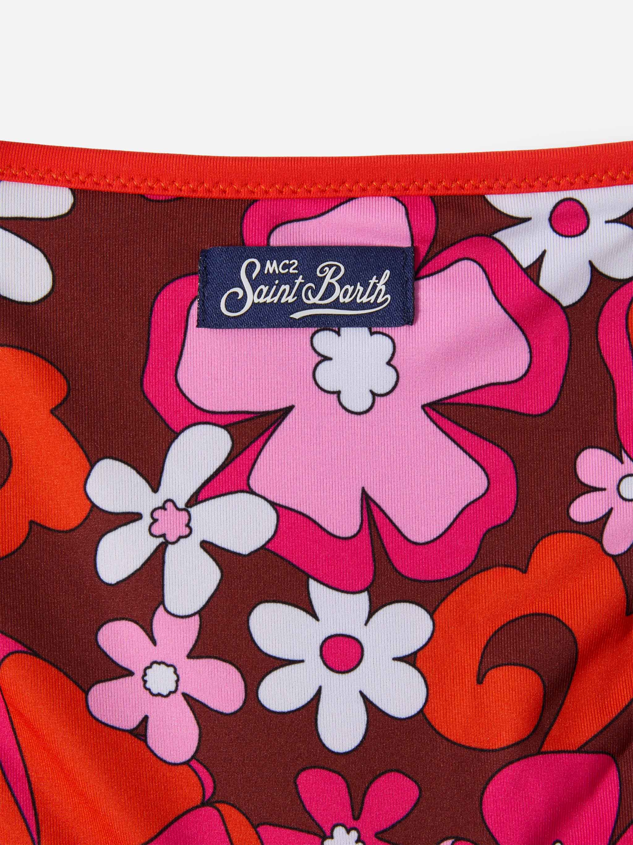 Bikini Aryanna a fascia con stampa fiori retrò - Image 3