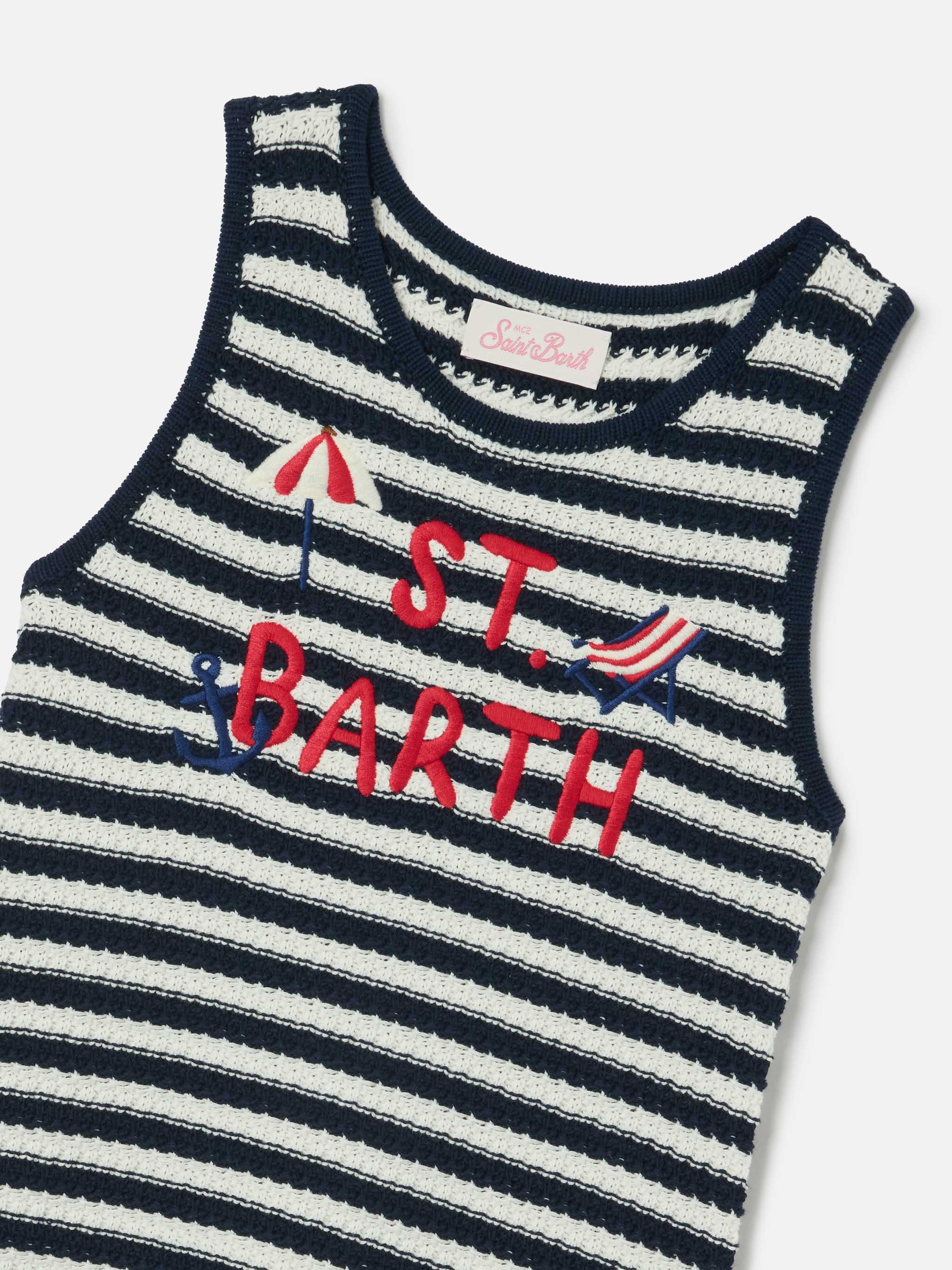 Abito Audie in puro cotone a righe con ricamo logo e dettagli mare - Image 2