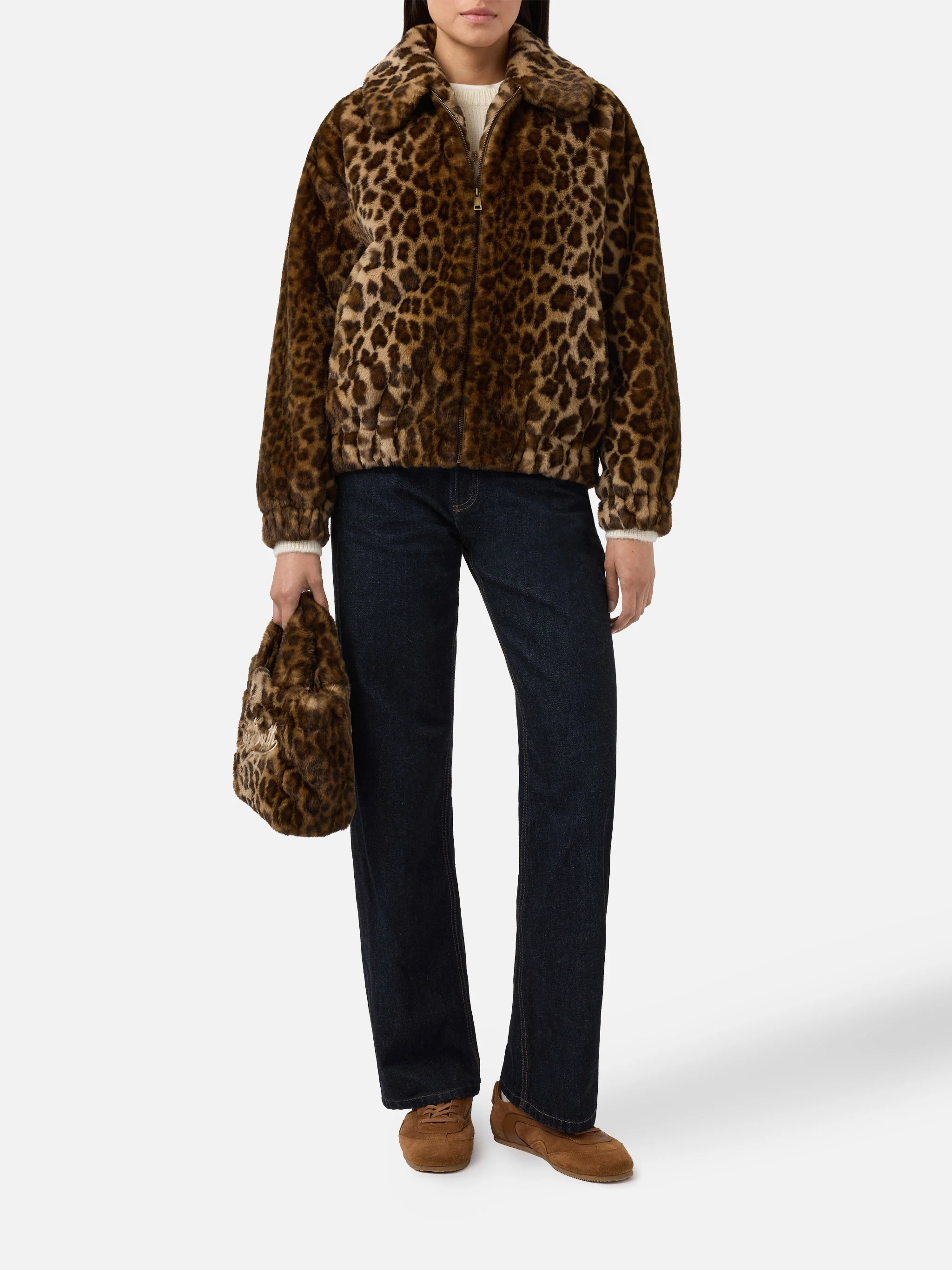 Giacca Aveline in faux fur con stampa leopardata - Image 2
