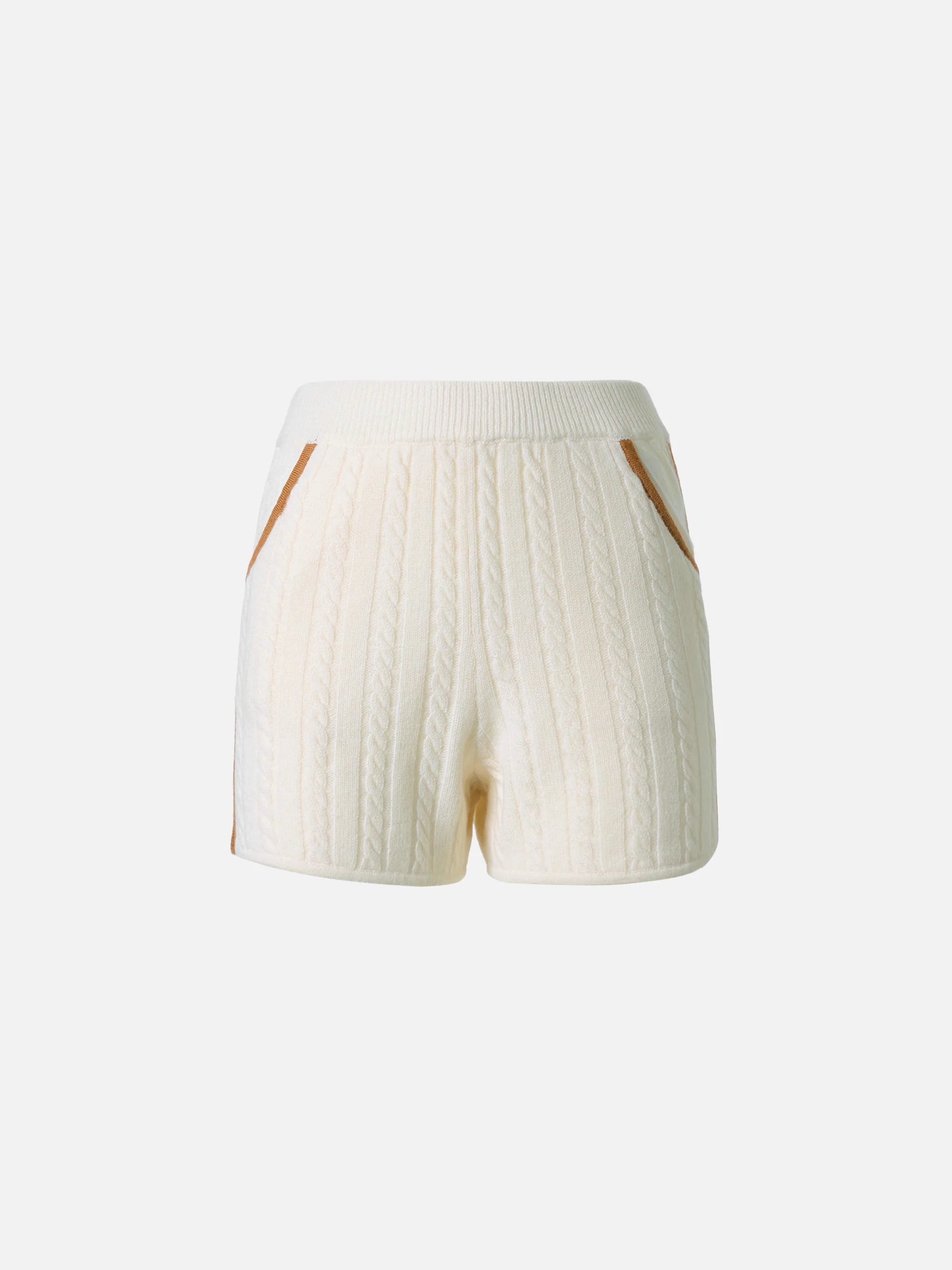 Shorts Azure in maglia a trecce in pura lana bianca - Image 5