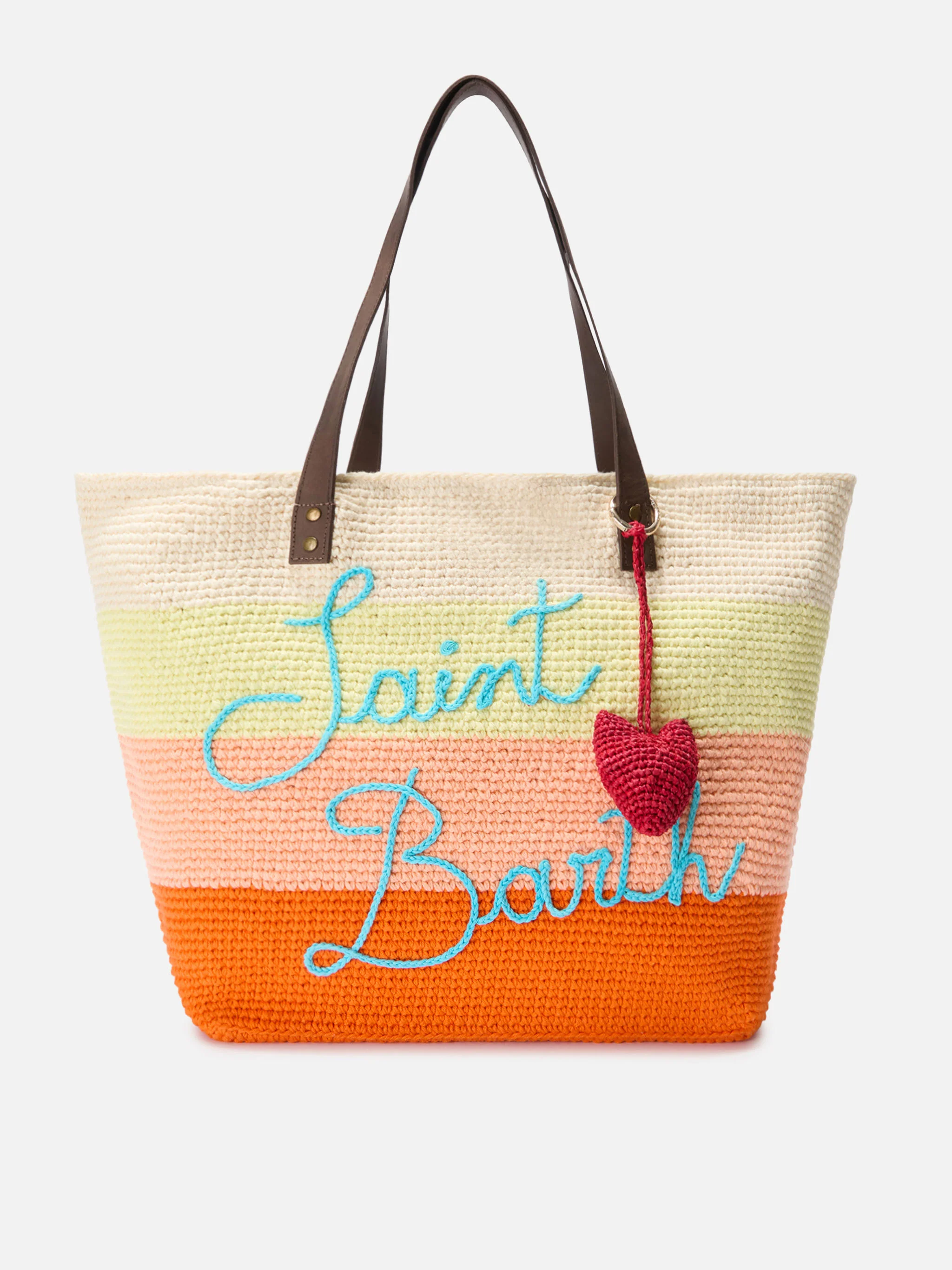 Charm da borsa a forma di cuore in rafia - Image 2