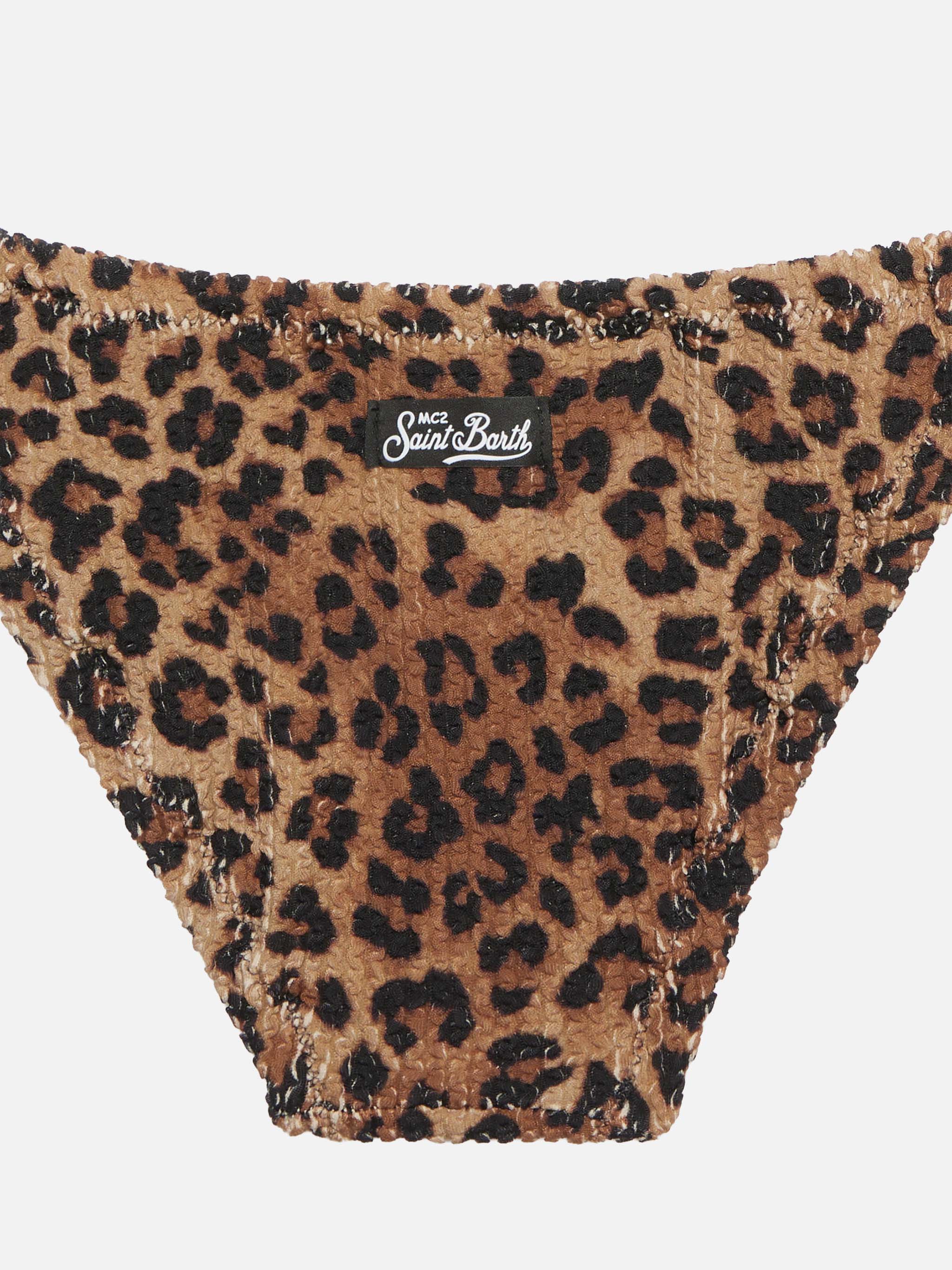 Baker bikini bralette classico in tessuto crinkle con stampa animalier - Image 3