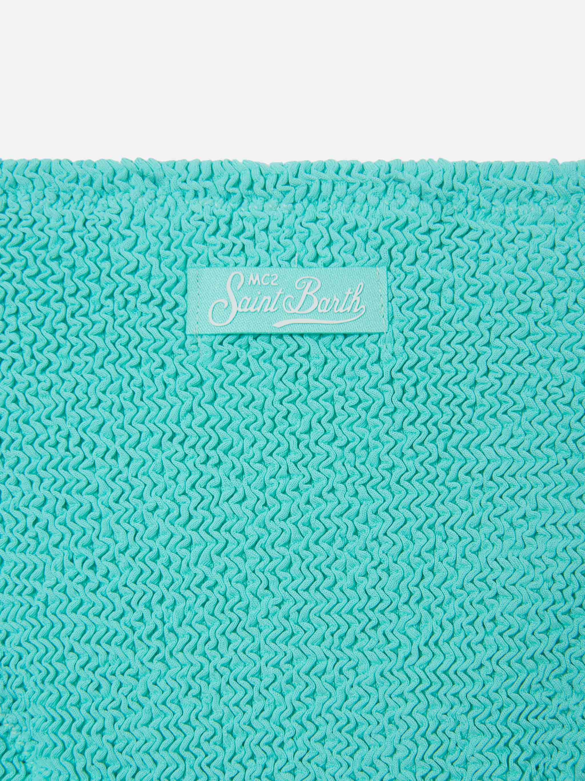 Bikini Baker in tessuto crinkle verde aqua  - Image 3