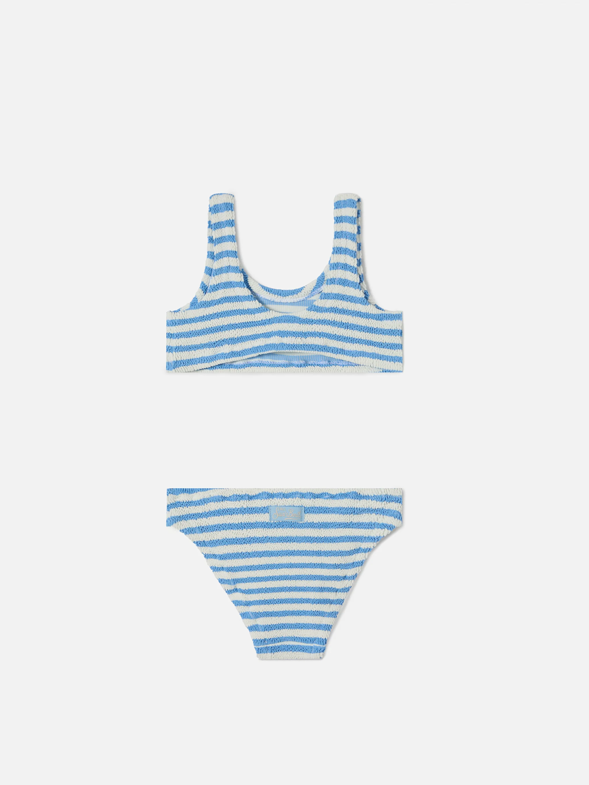 Bikini Baker in tessuto crinkle a righe azzurre - Image 2