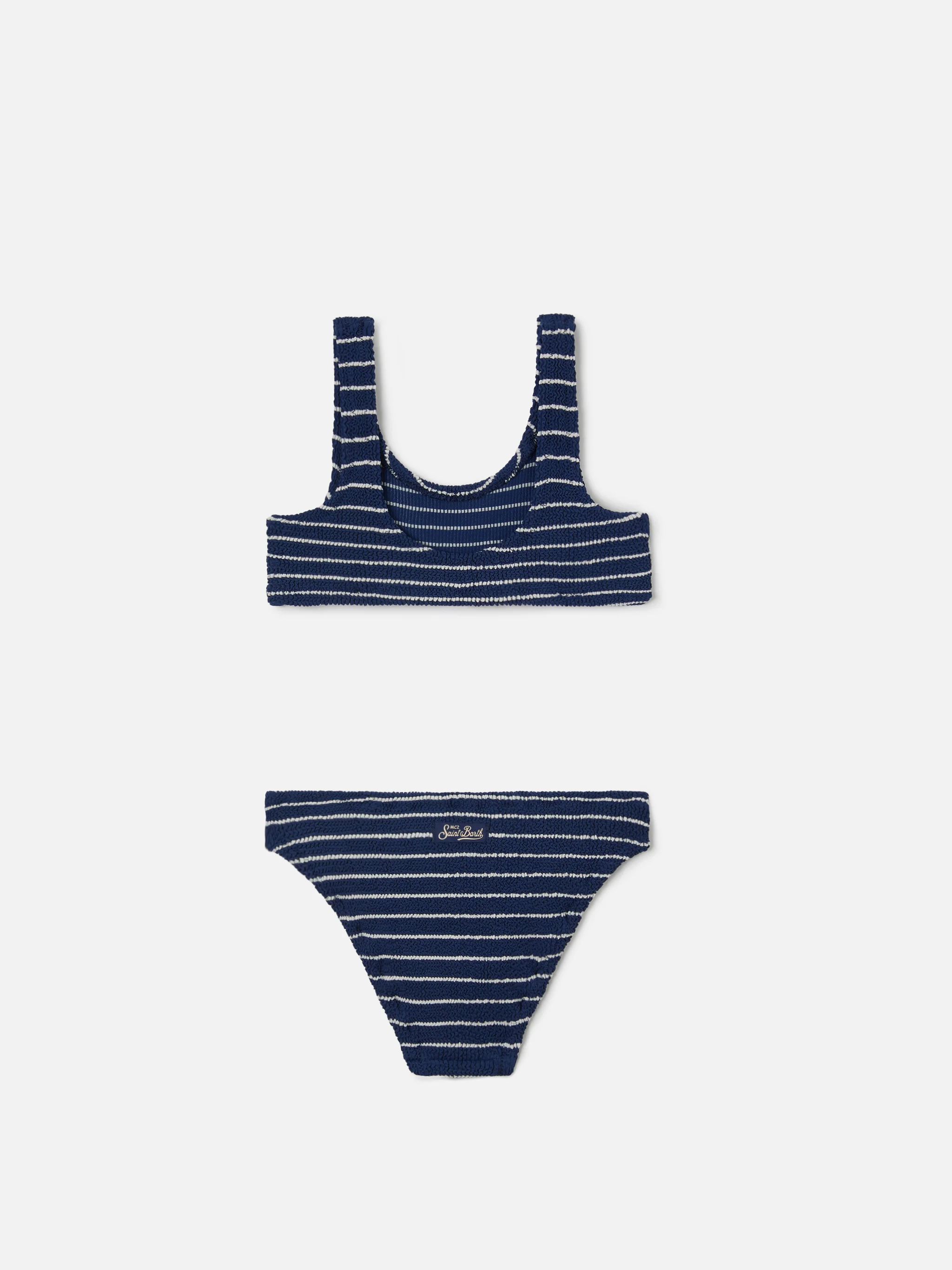 Bikini Baker in tessuto crinkle a righe navy - Image 2