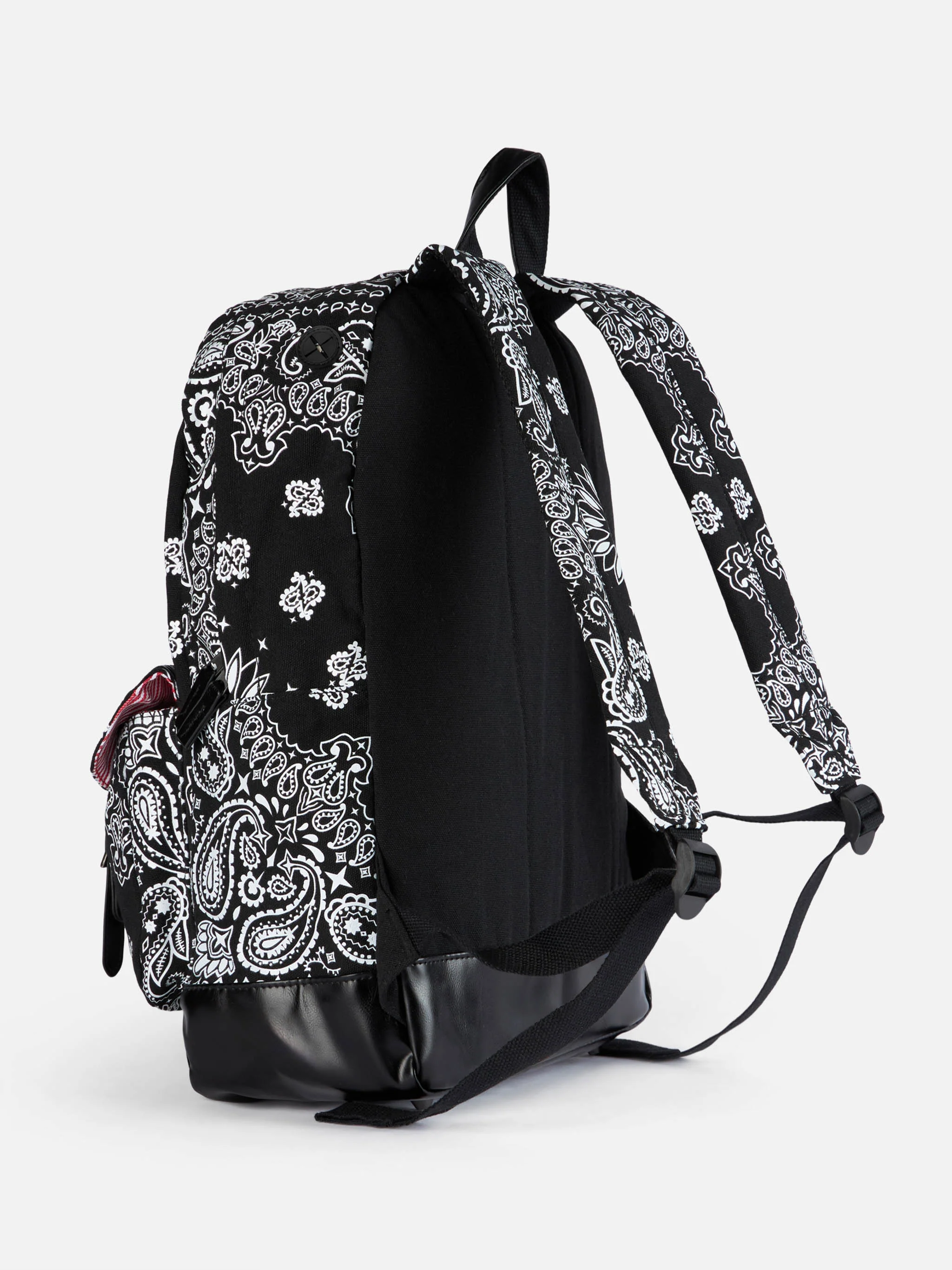 Zaino in tela Cody con stampa bandana nera - Image 3