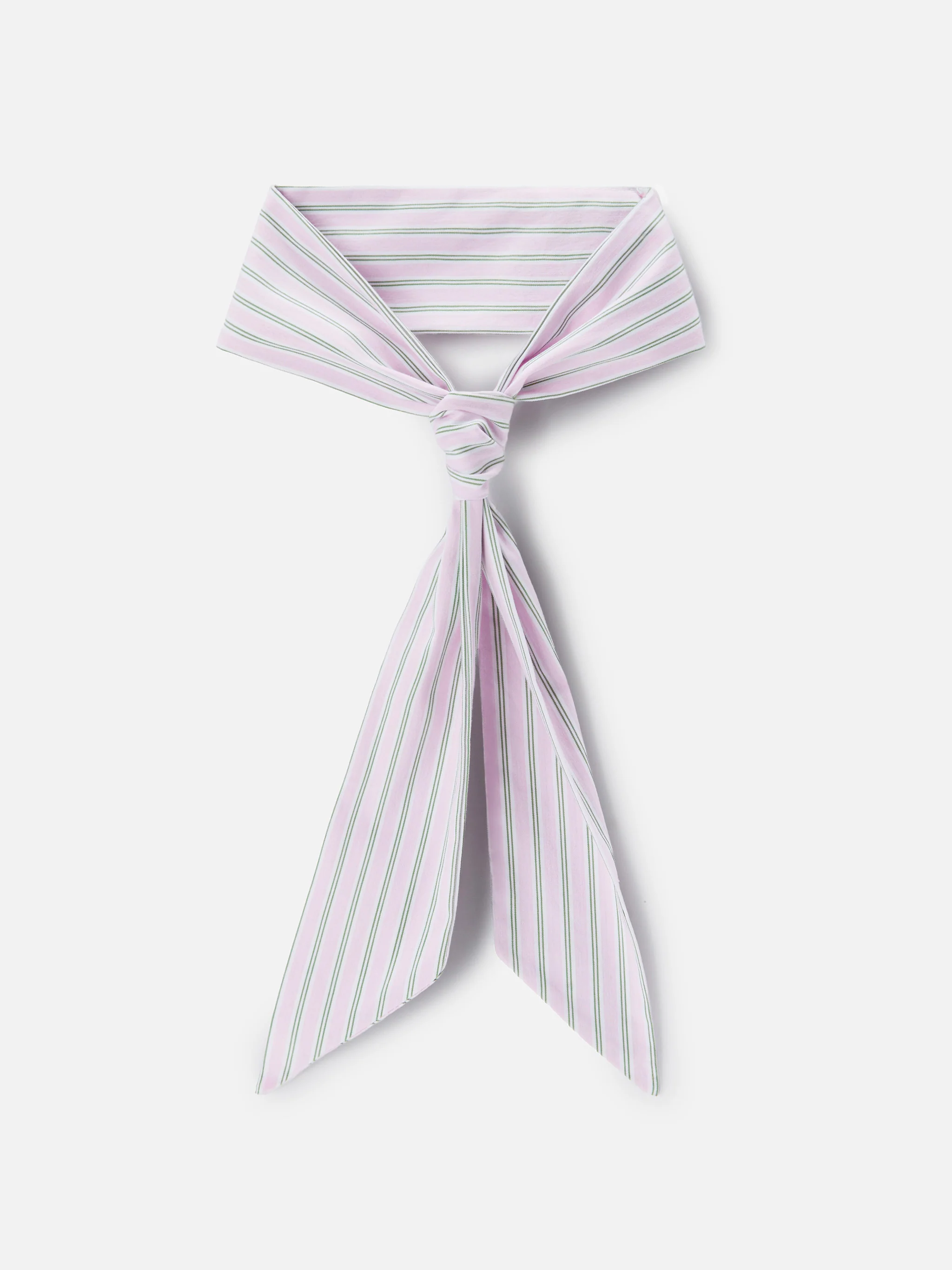 Foulard Band in cotone a righe rosa e verde - Image 3