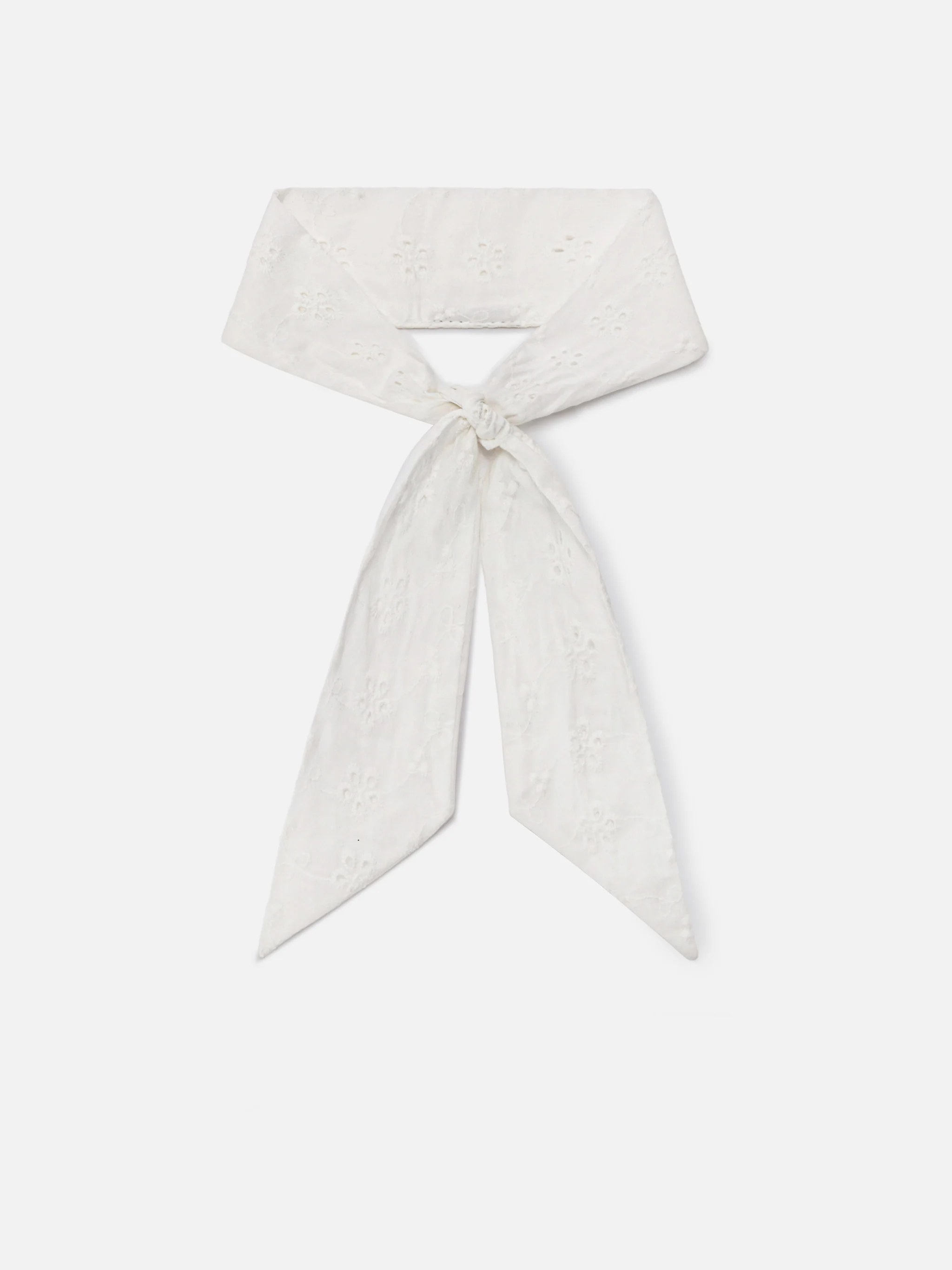 Foulard Band in cotone sangallo bianco - Image 2