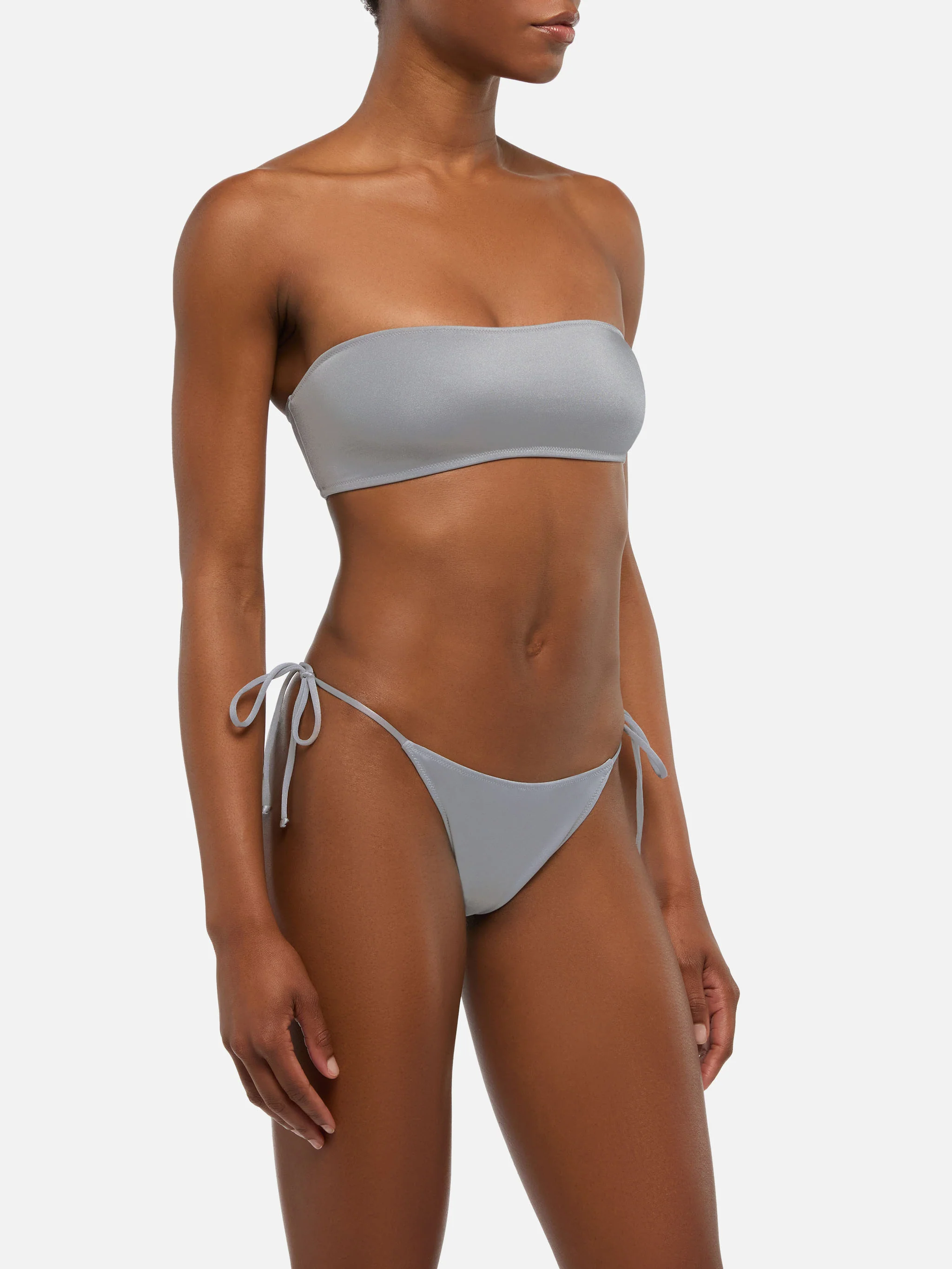 Bikini a fascia Rebby Marielle in grigio shimmer - Image 2