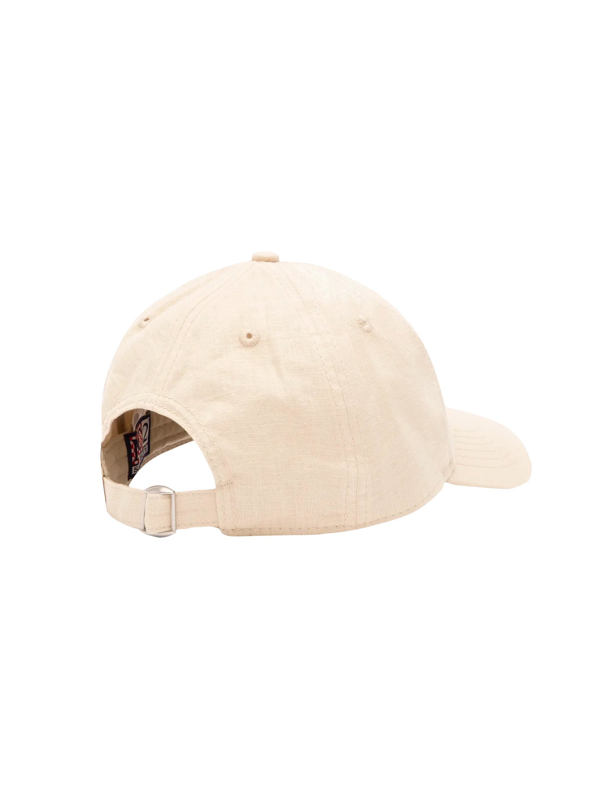 Cappellino da baseball in lino e cotone beige - Image 3
