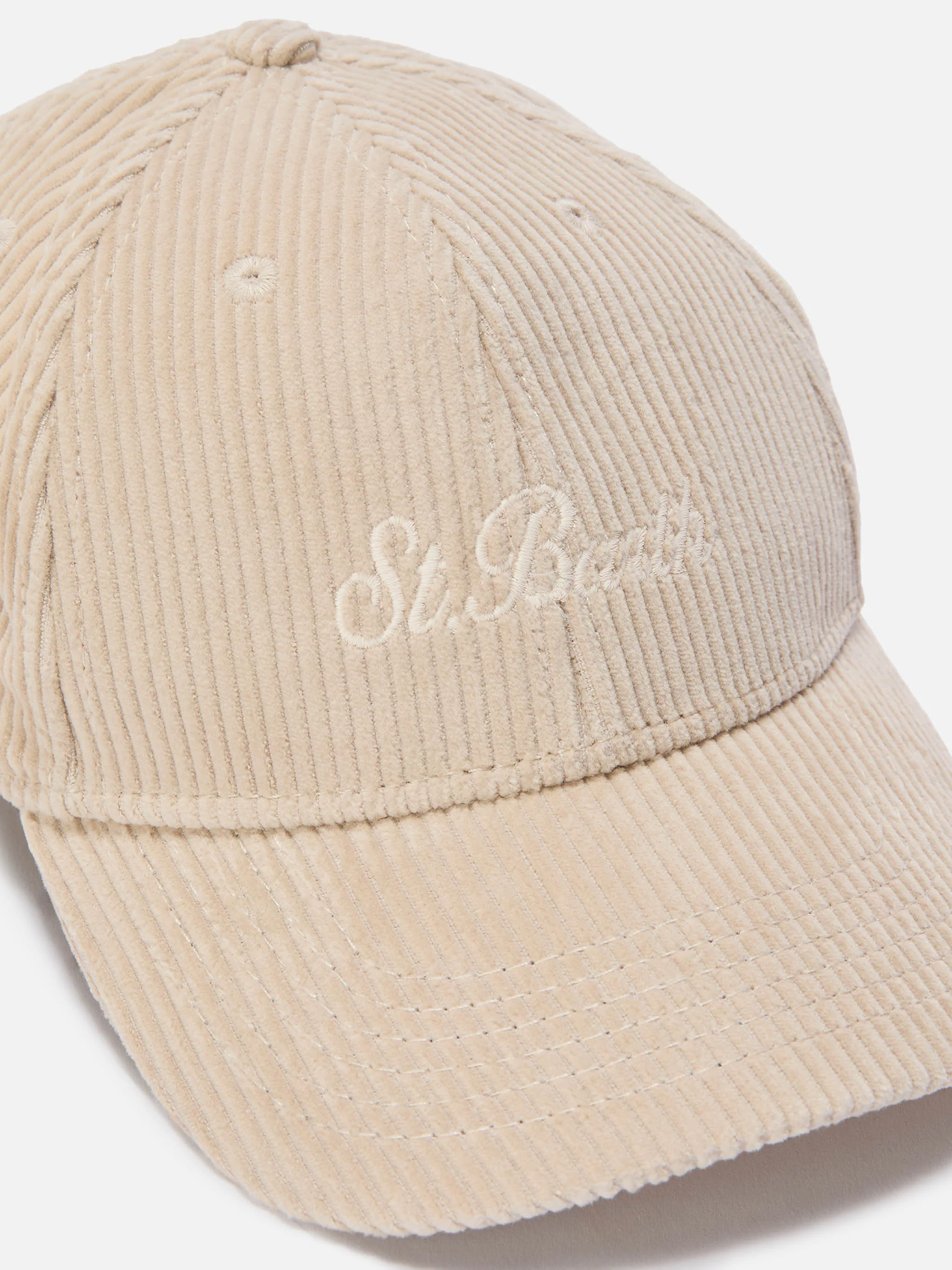 Cappello con visiera Baseball Corduroy in velluto a coste beige - Image 2