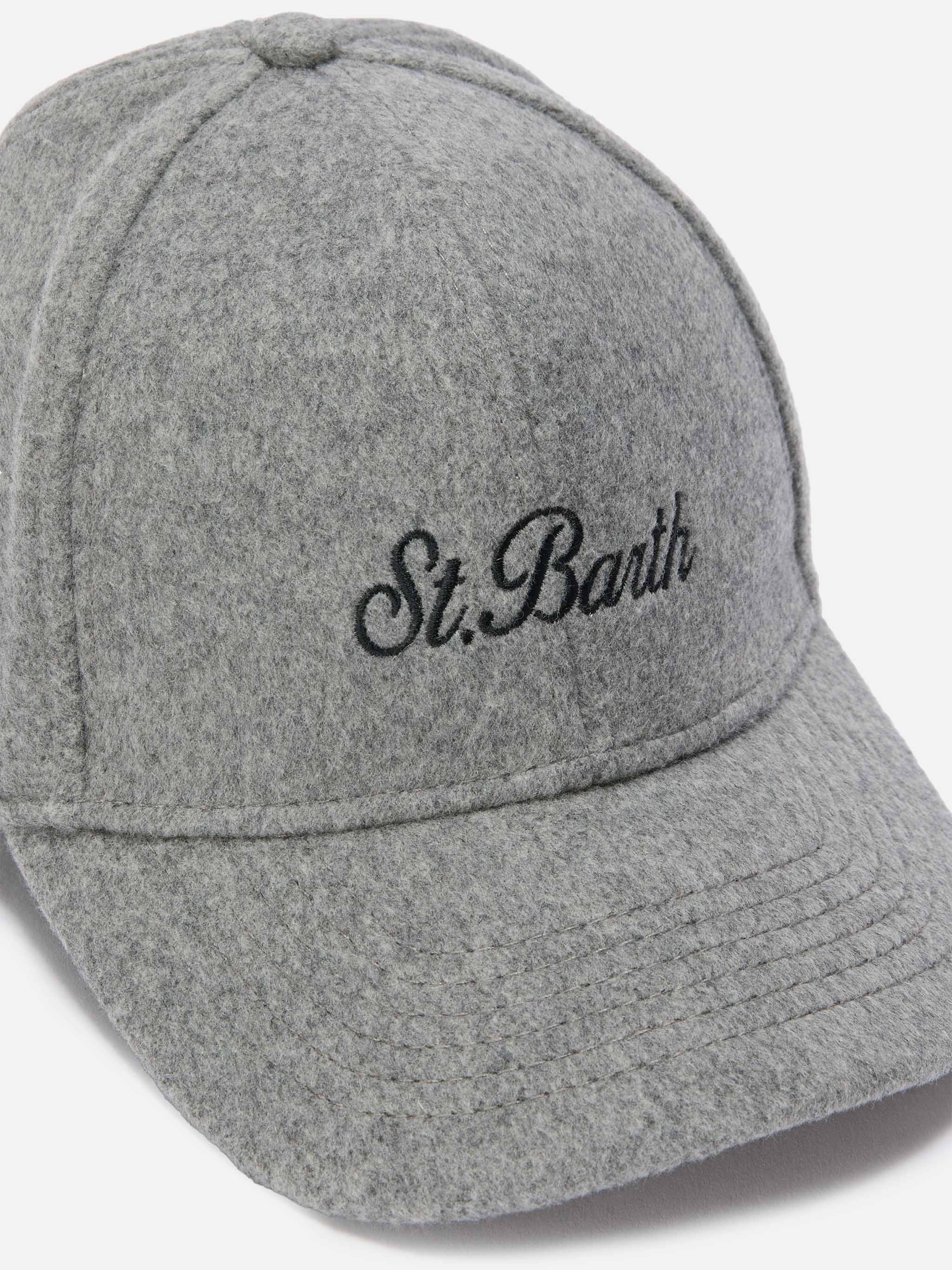 Cappello con visiera Baseball Felt in misto lana grigio - Image 2