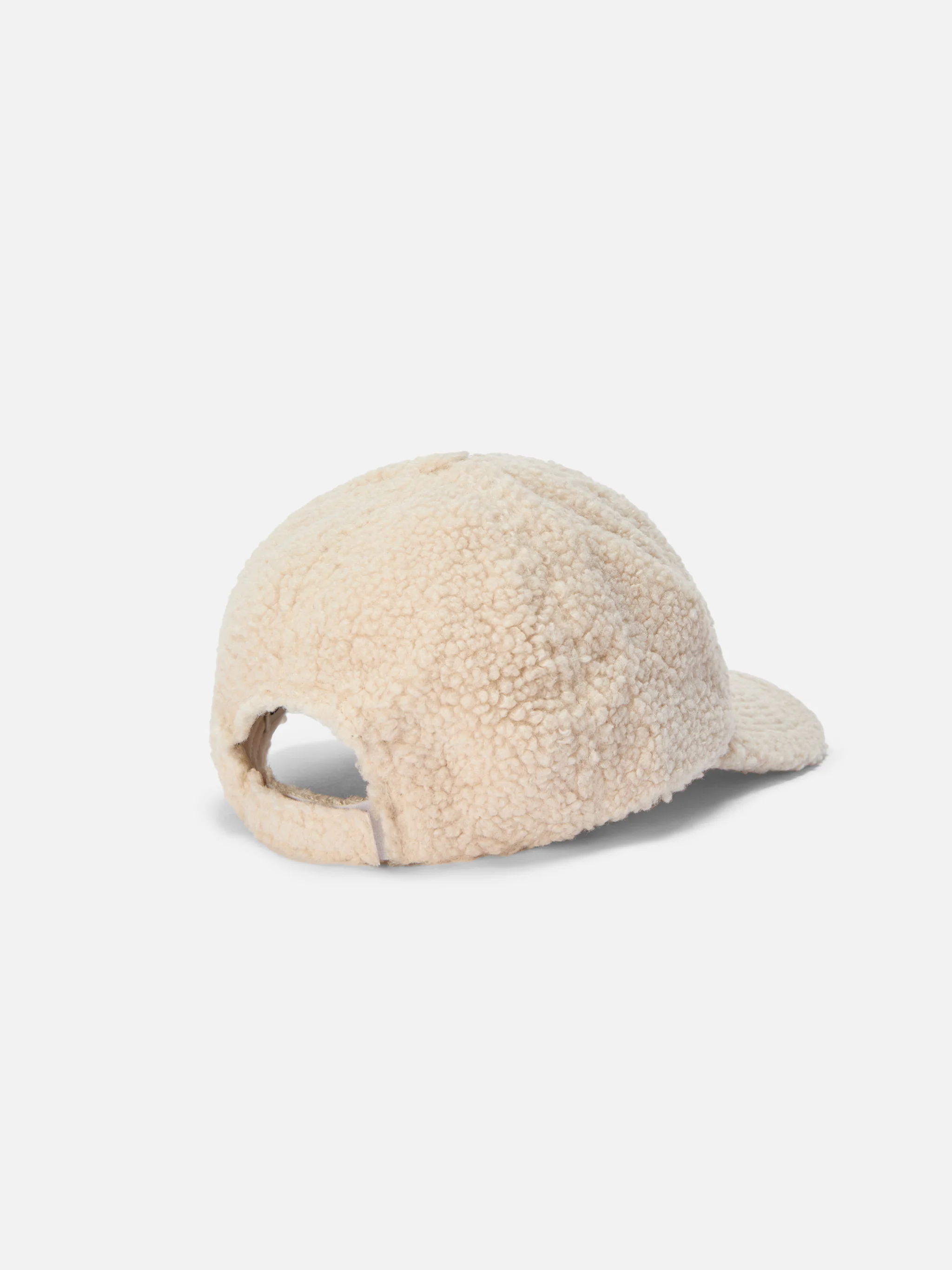 Cappello con visiera Baseball in sherpa beige - Image 3