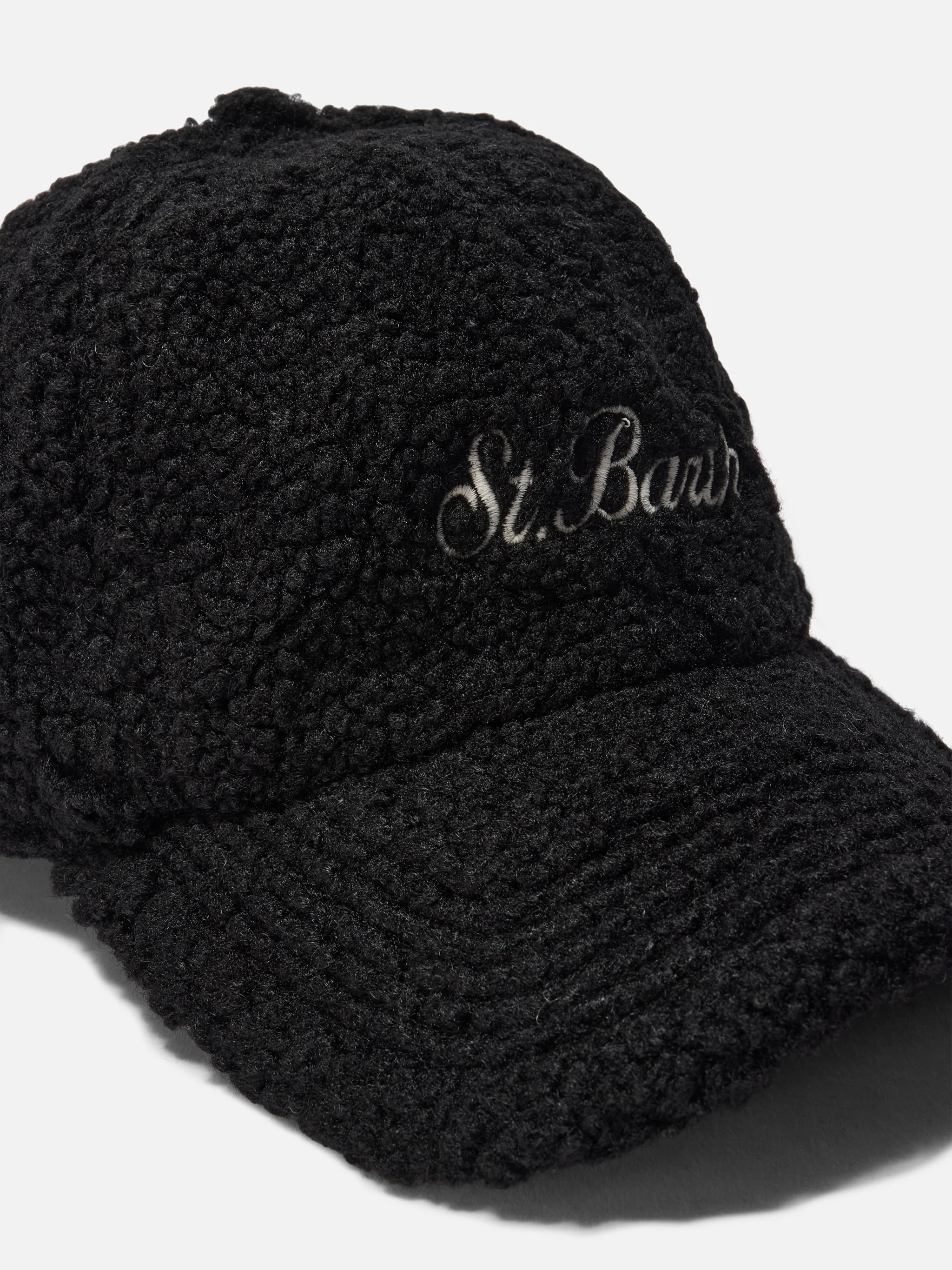 Cappello con visiera Baseball in sherpa nero - Image 2