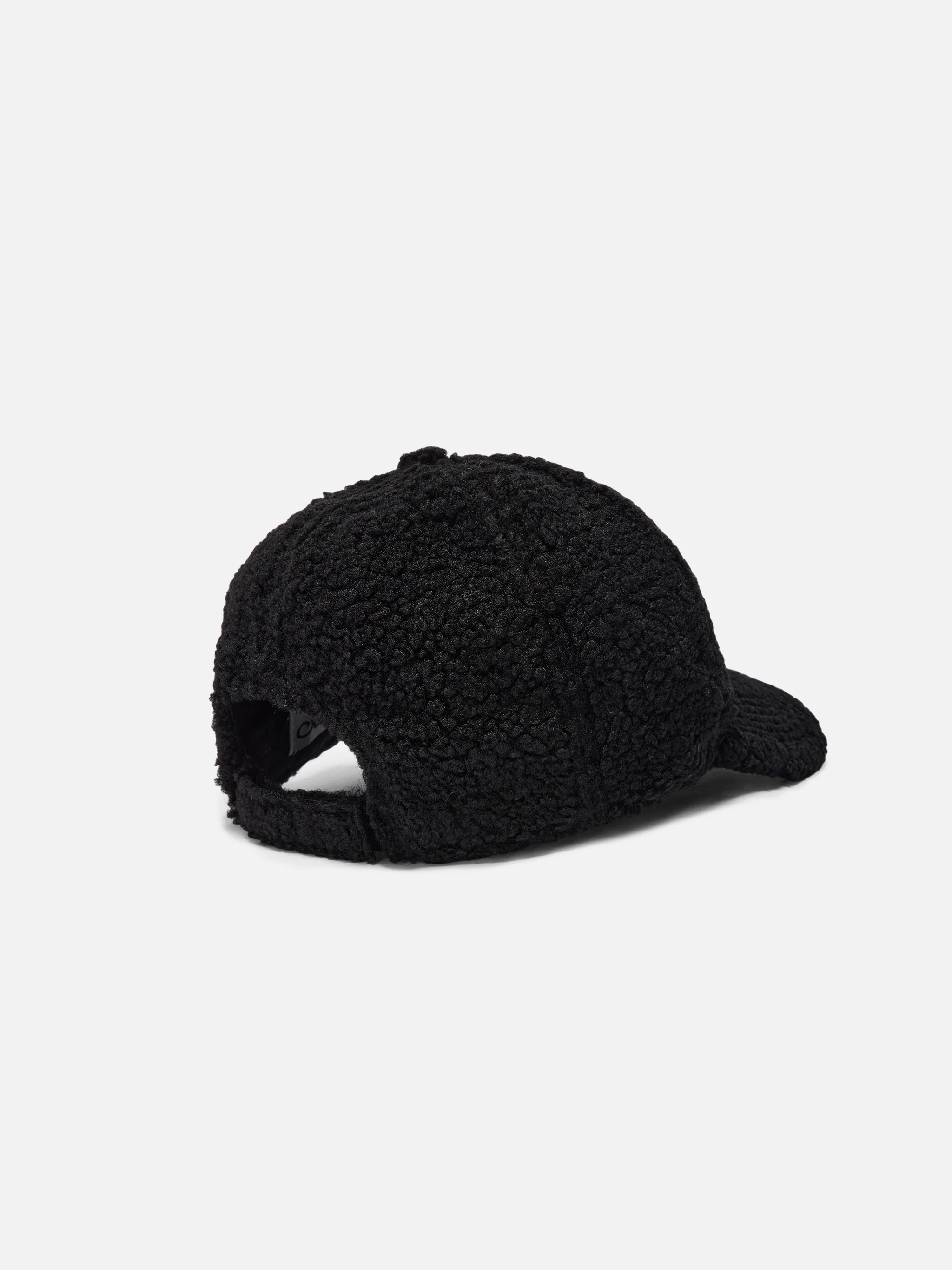 Cappello con visiera Baseball in sherpa nero - Image 3