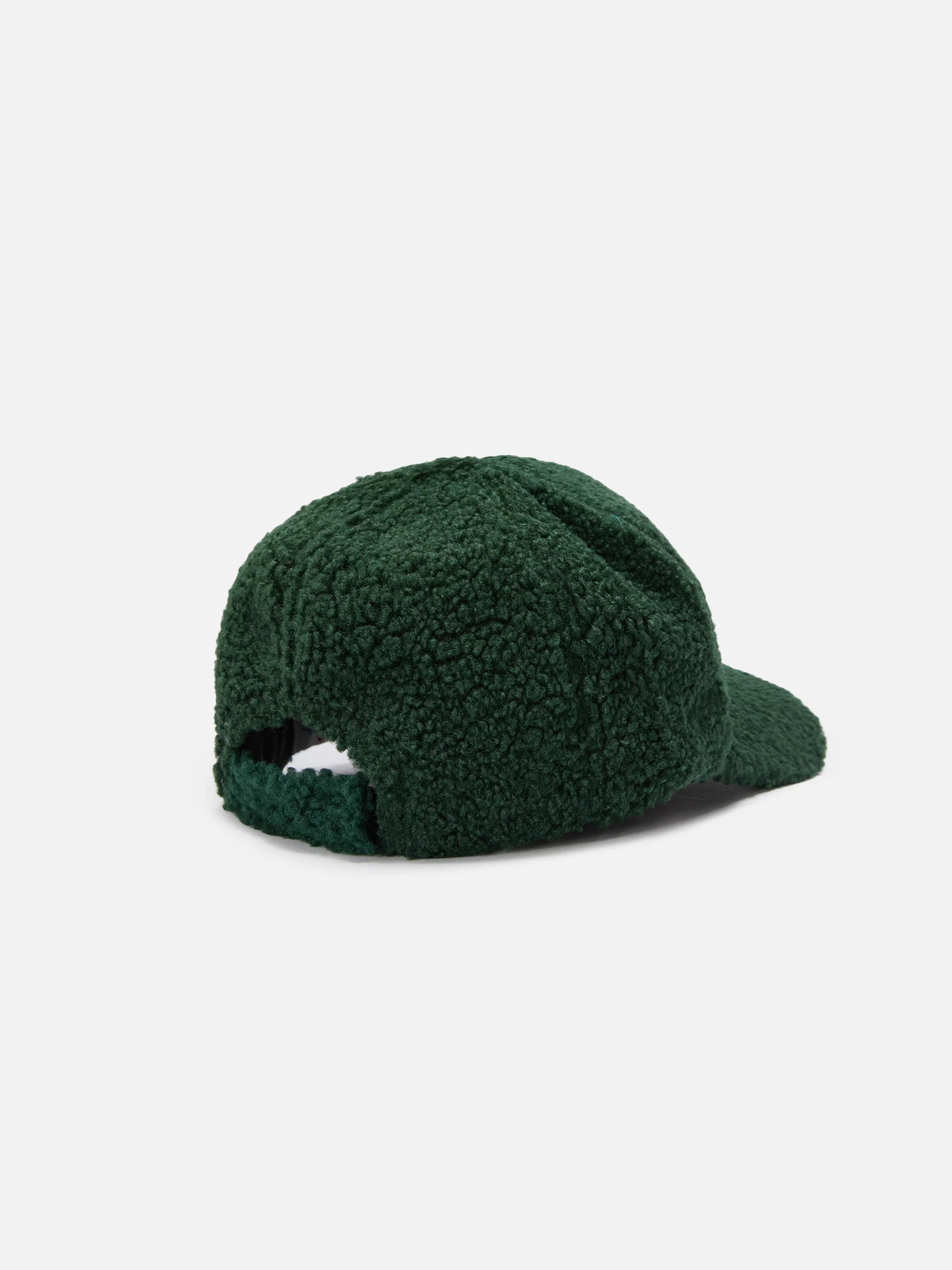 Cappellino da baseball in sherpa verde con ricamo St. Barth - Image 3