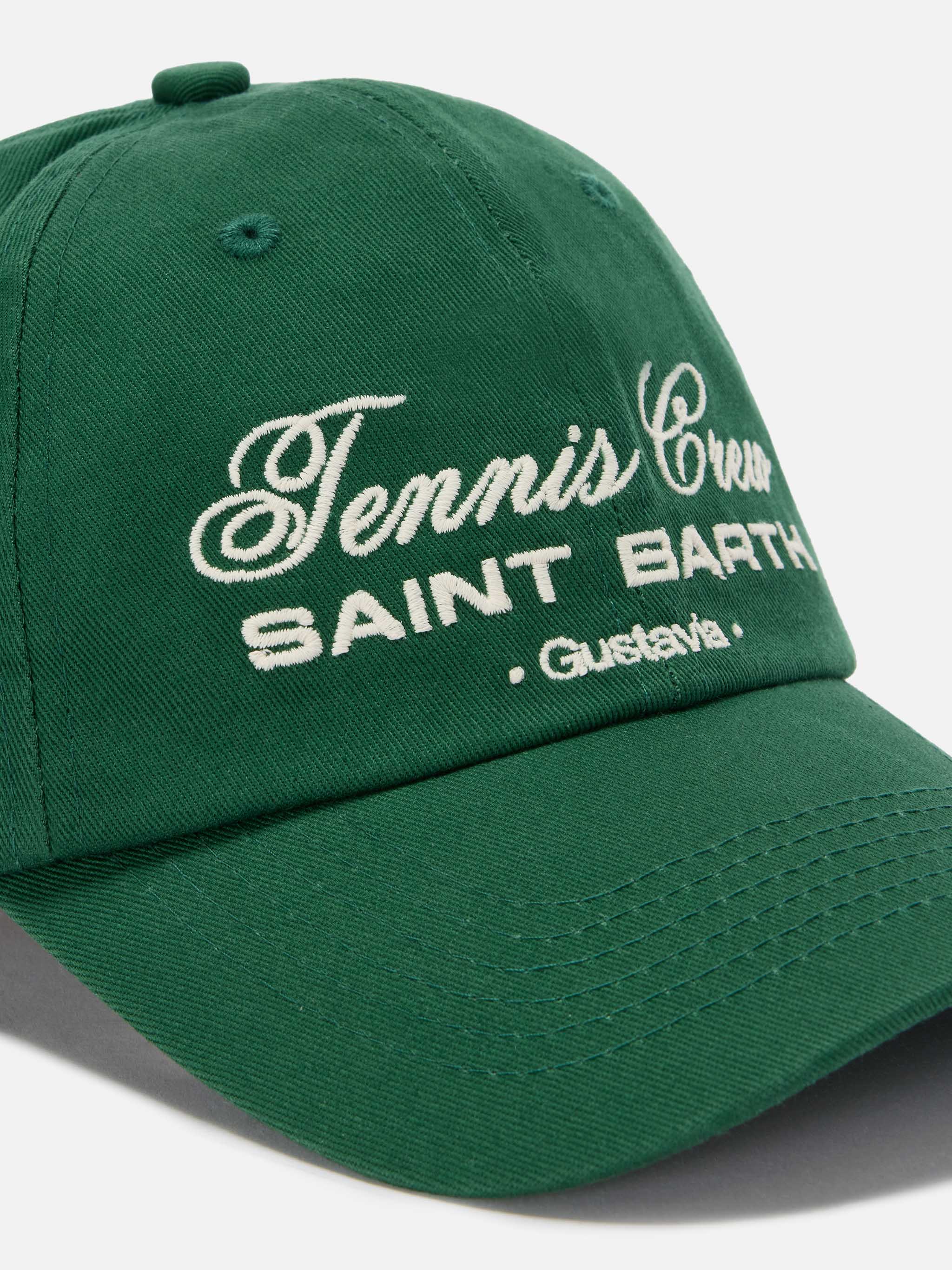 Cappellino Baseball con visiera in cotone verde e ricamo Tennis Crew - Image 2