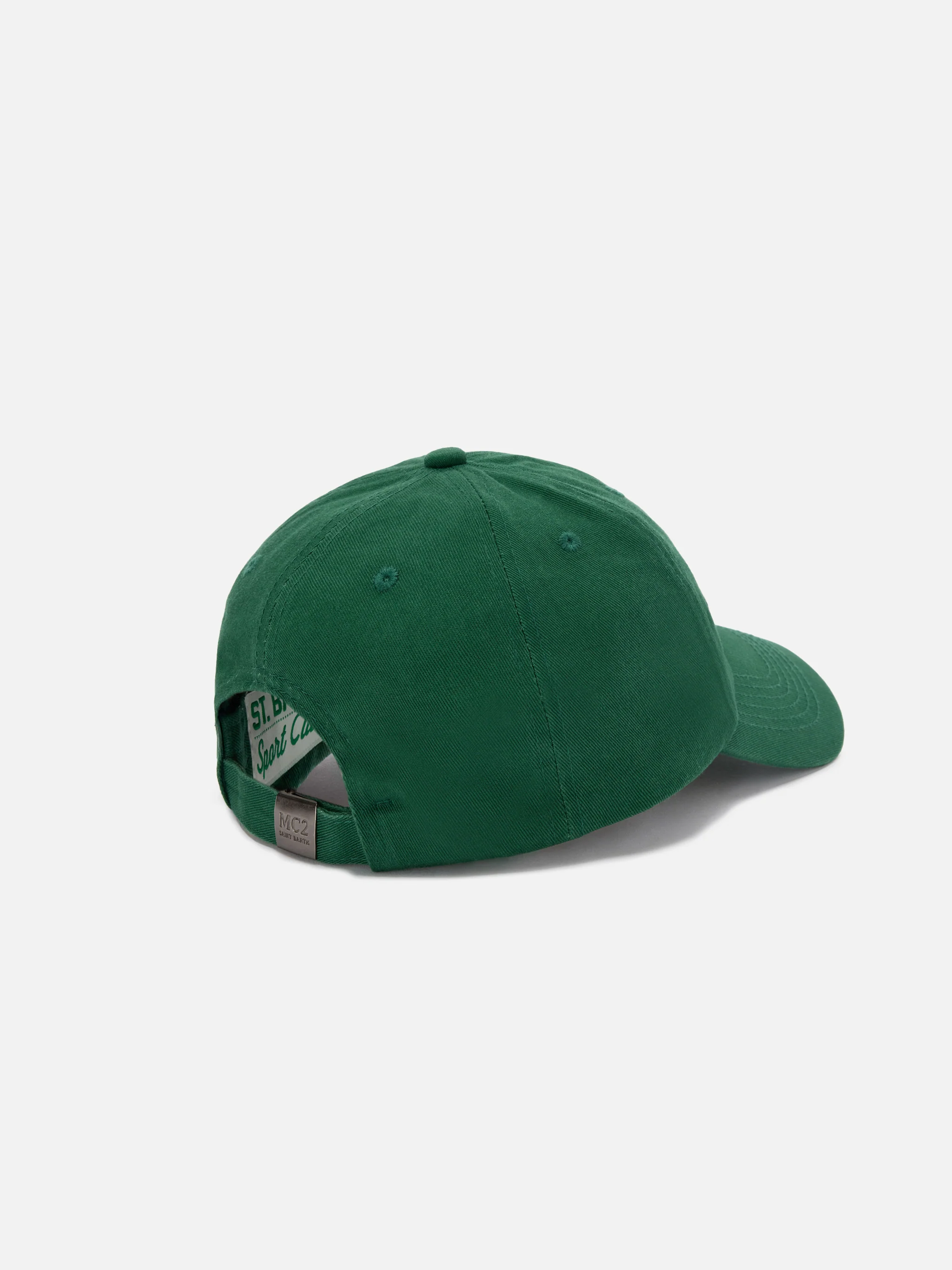 Cappellino Baseball con visiera in cotone verde e ricamo Tennis Crew - Image 3