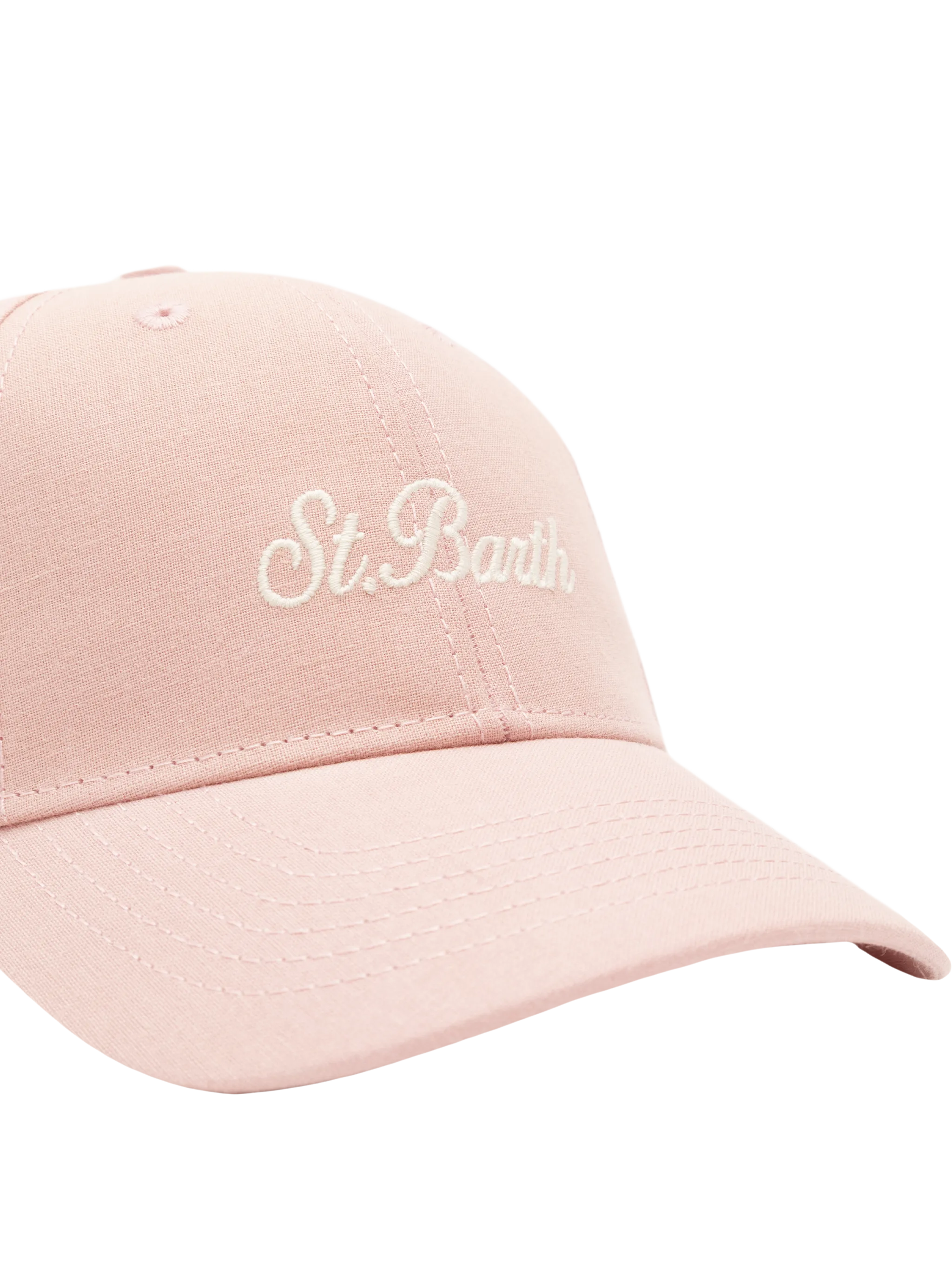 Cappellino da baseball in lino e cotone rosa - Image 2