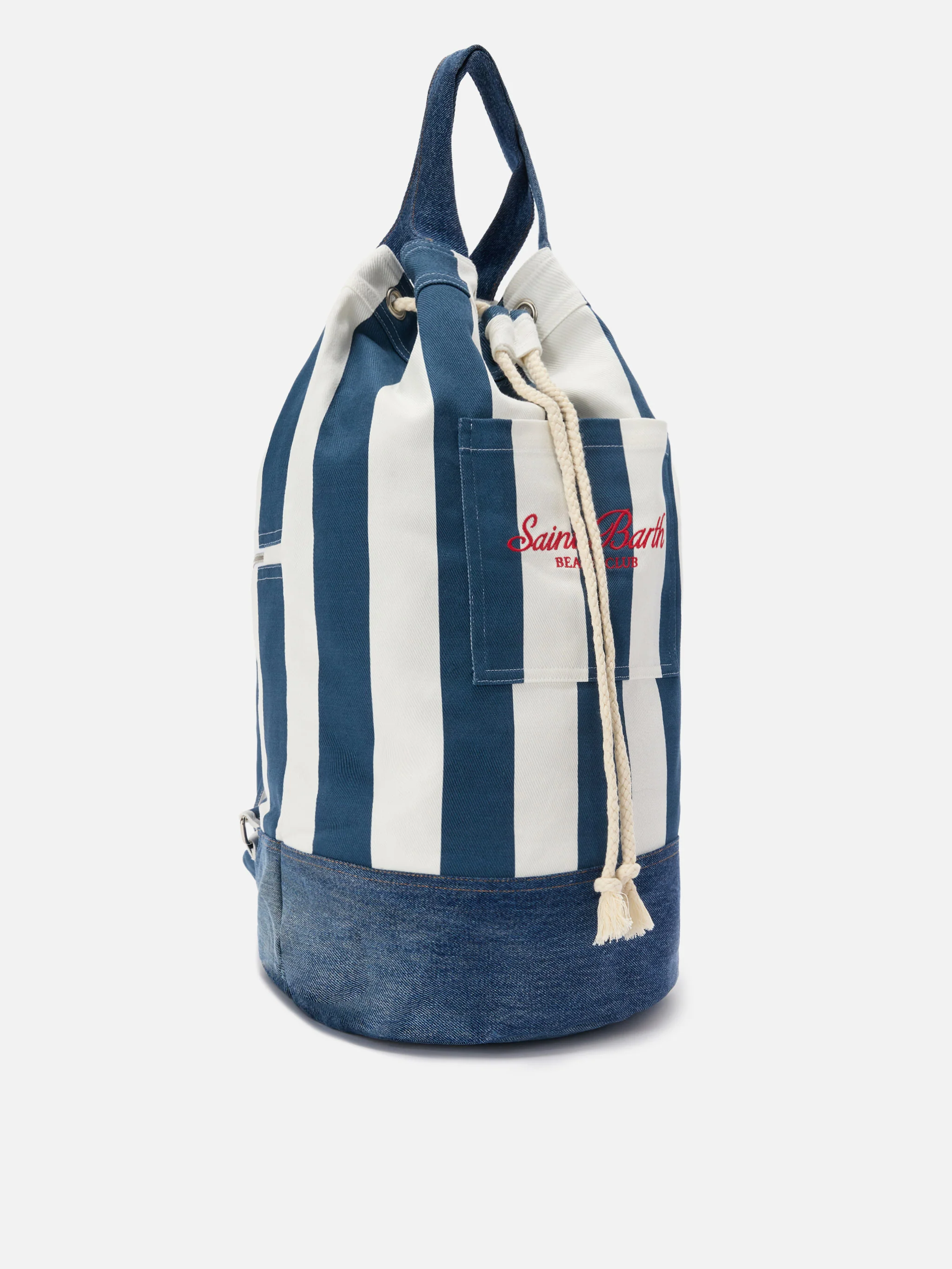 Zaino Beach Backpack in tessuto a righe con logo ricamato - Image 2