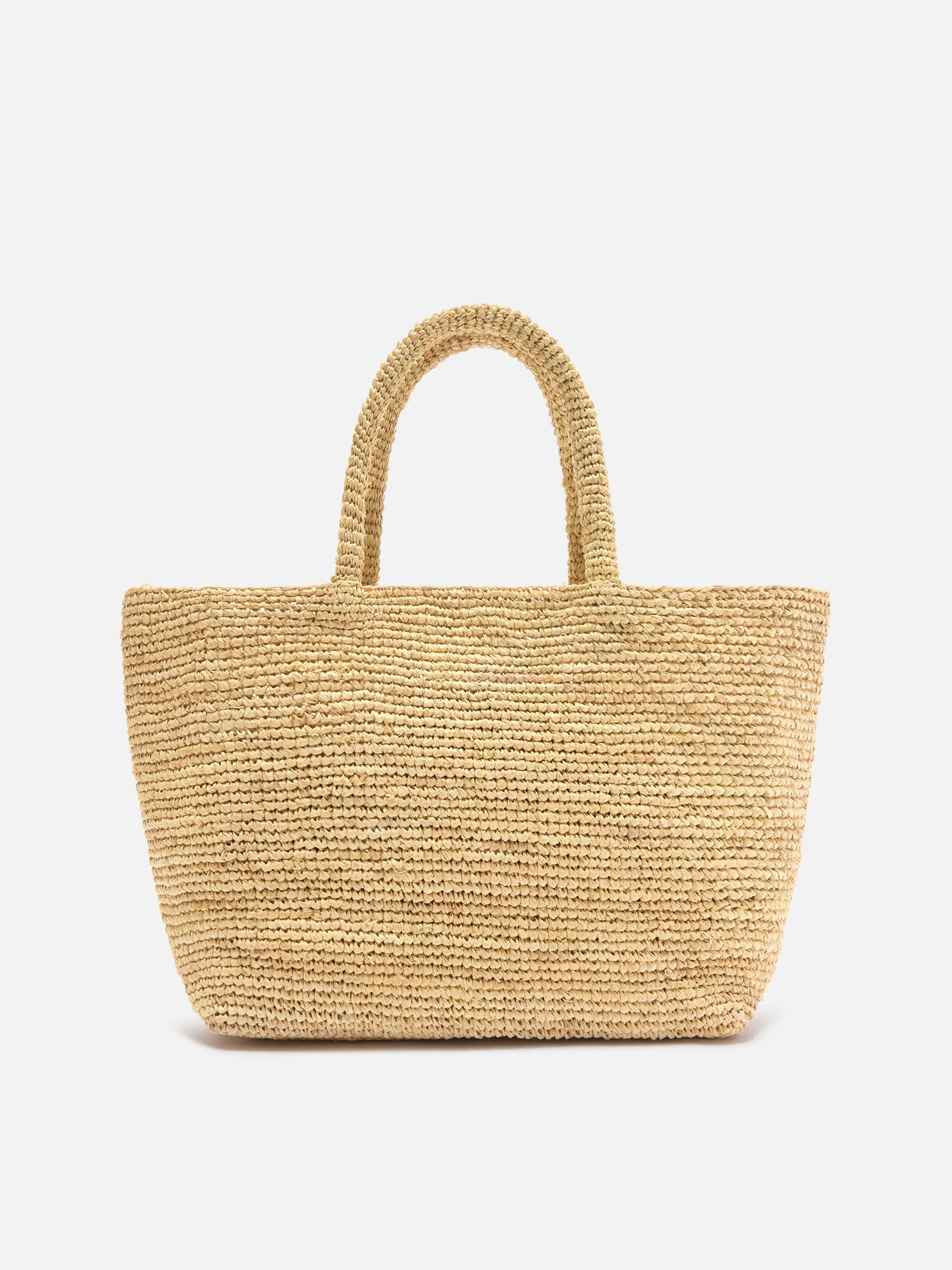 Borsa Beach medium in raffia con logo ricamato a contrasto - Image 3