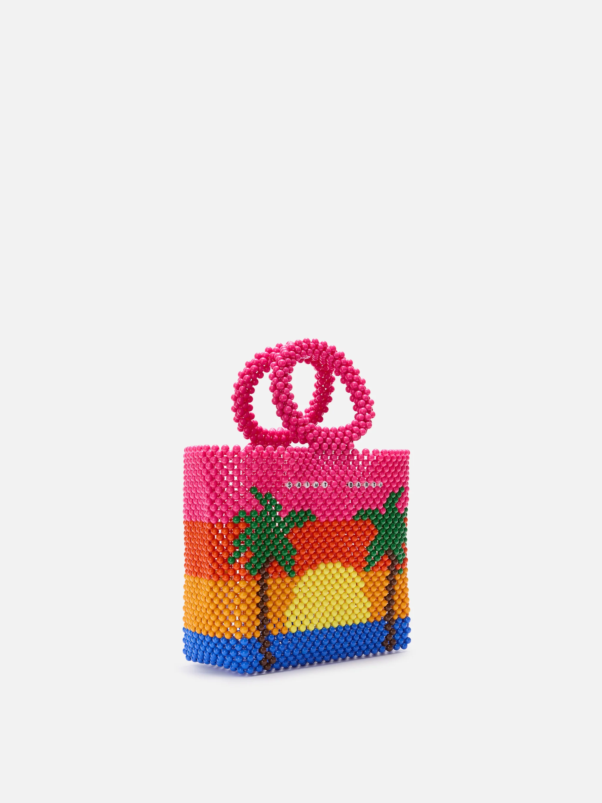 Borsa Beaded Big Bag a righe multicolore - Image 3