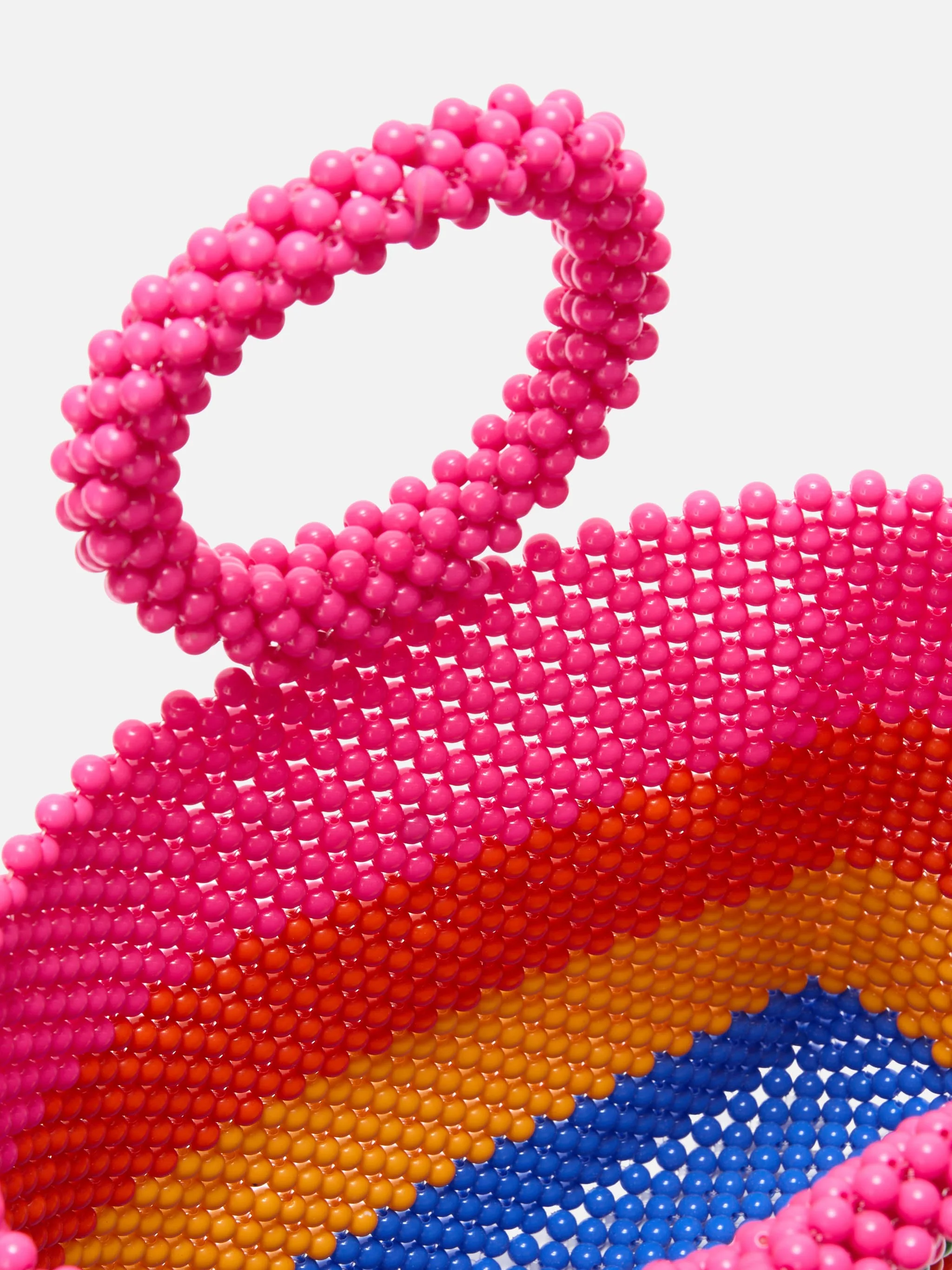 Borsa Beaded Big Bag a righe multicolore - Image 5