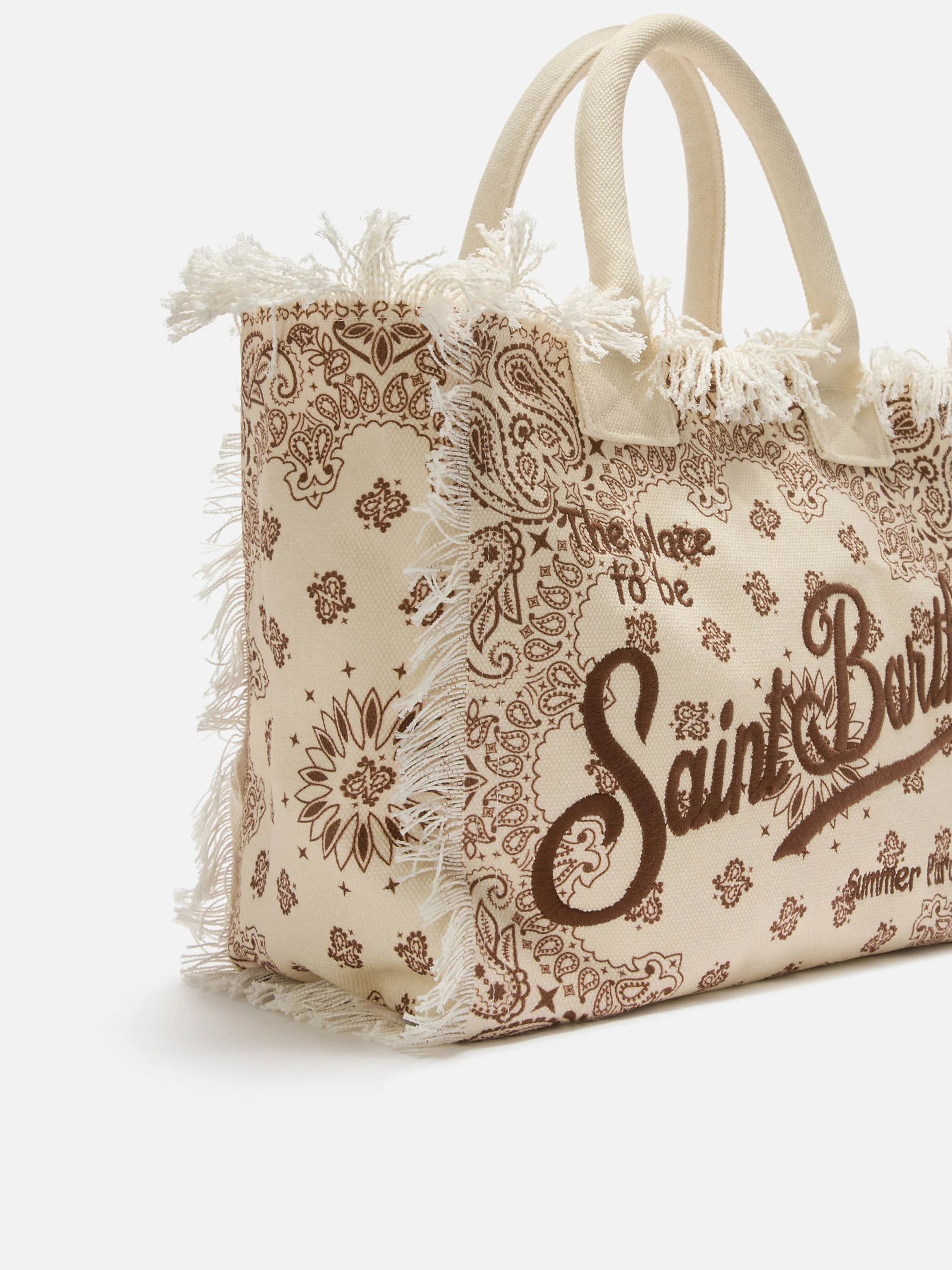 Borsa Vanity regular in canvas beige con stampa bandana - Image 4
