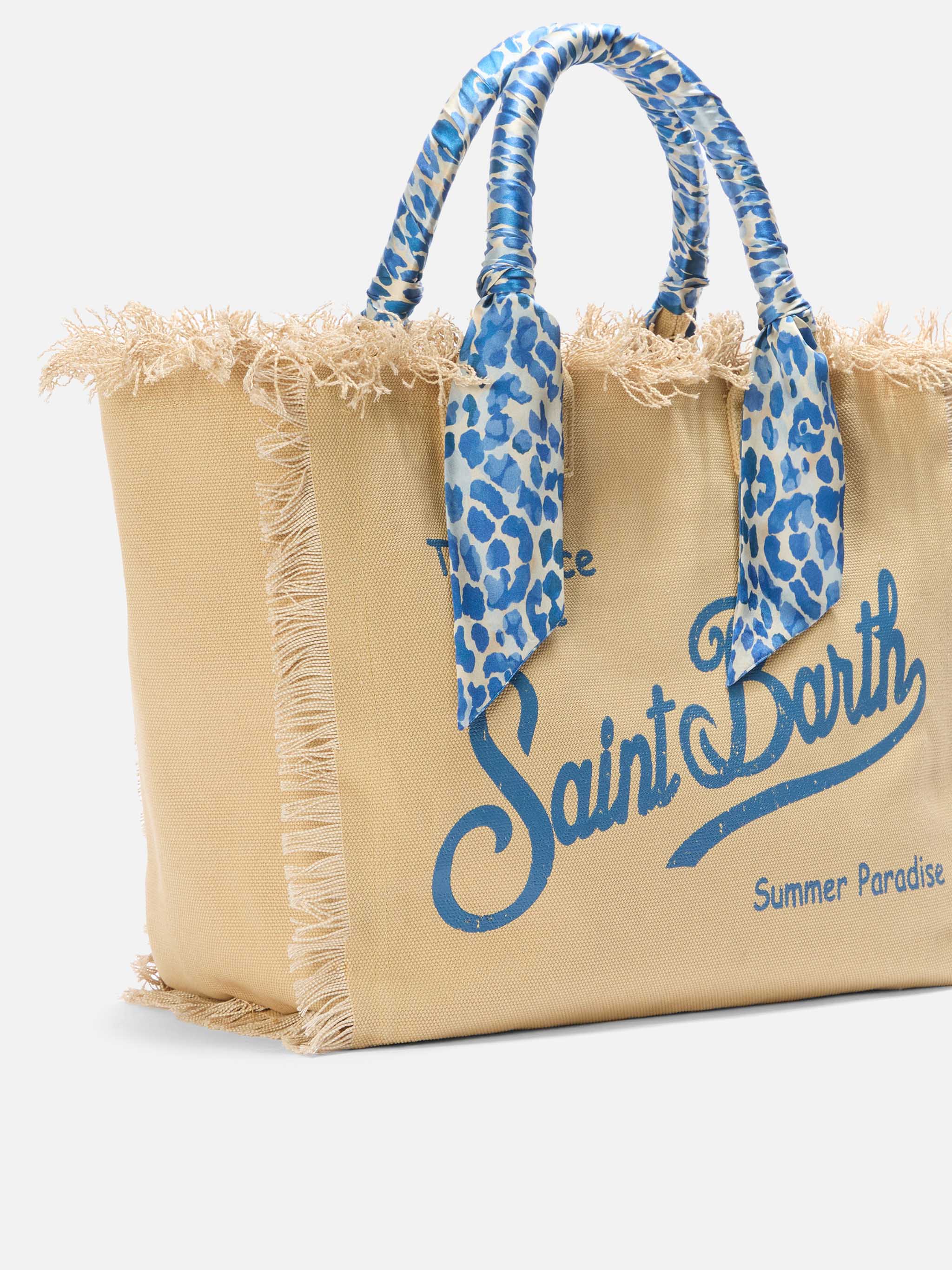 Borsa Vanity regular in canvas beige con twill removibile - Image 2